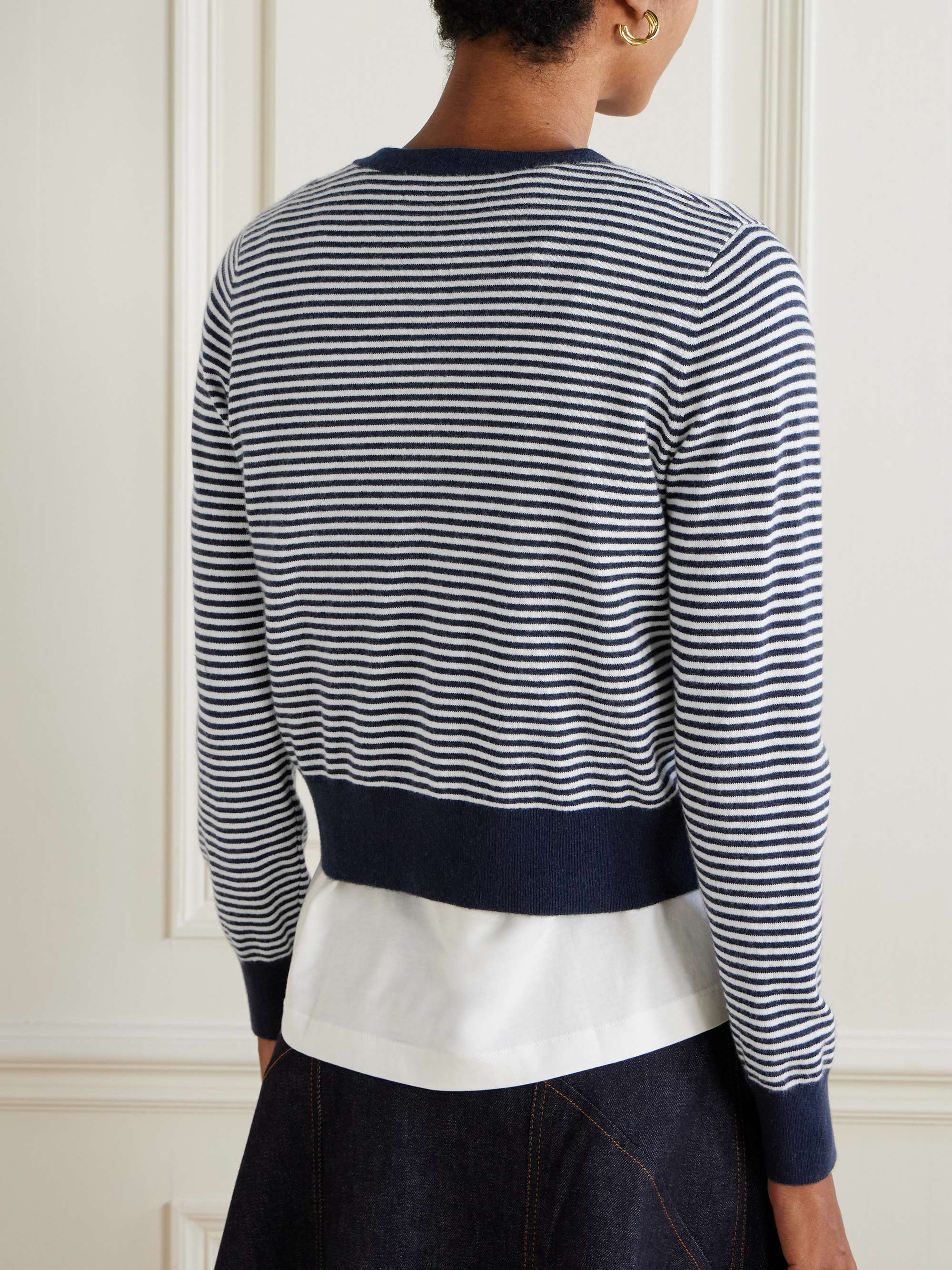 Bea striped organic cashmere cardigan view