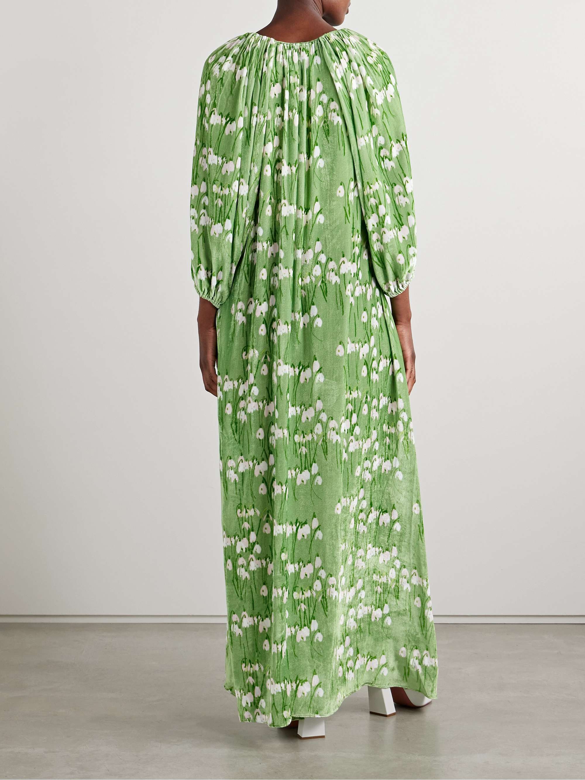 Georgio floral-print velvet maxi dress view