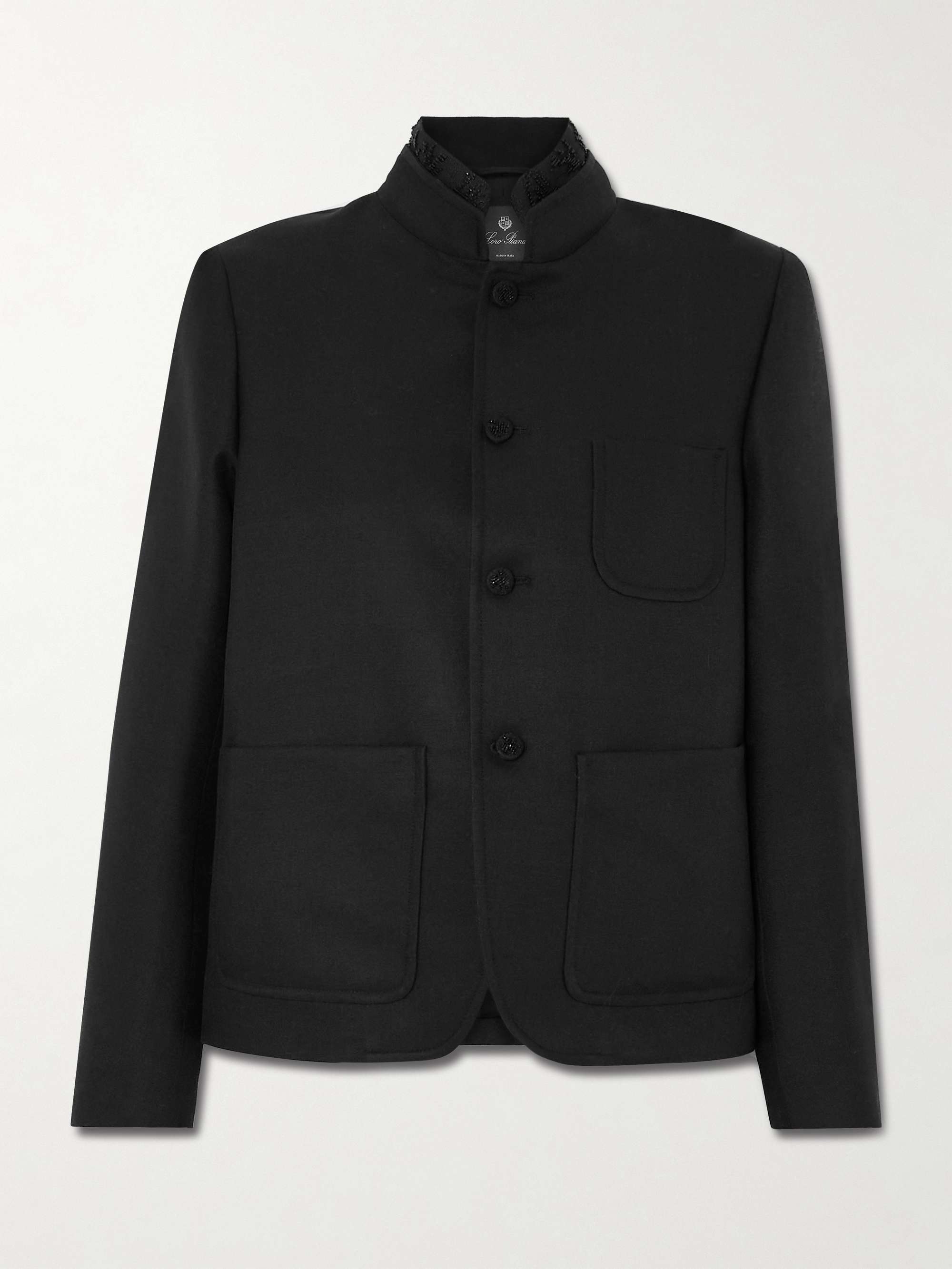 Spagna bead-embellished wool and silk-blend jacket view