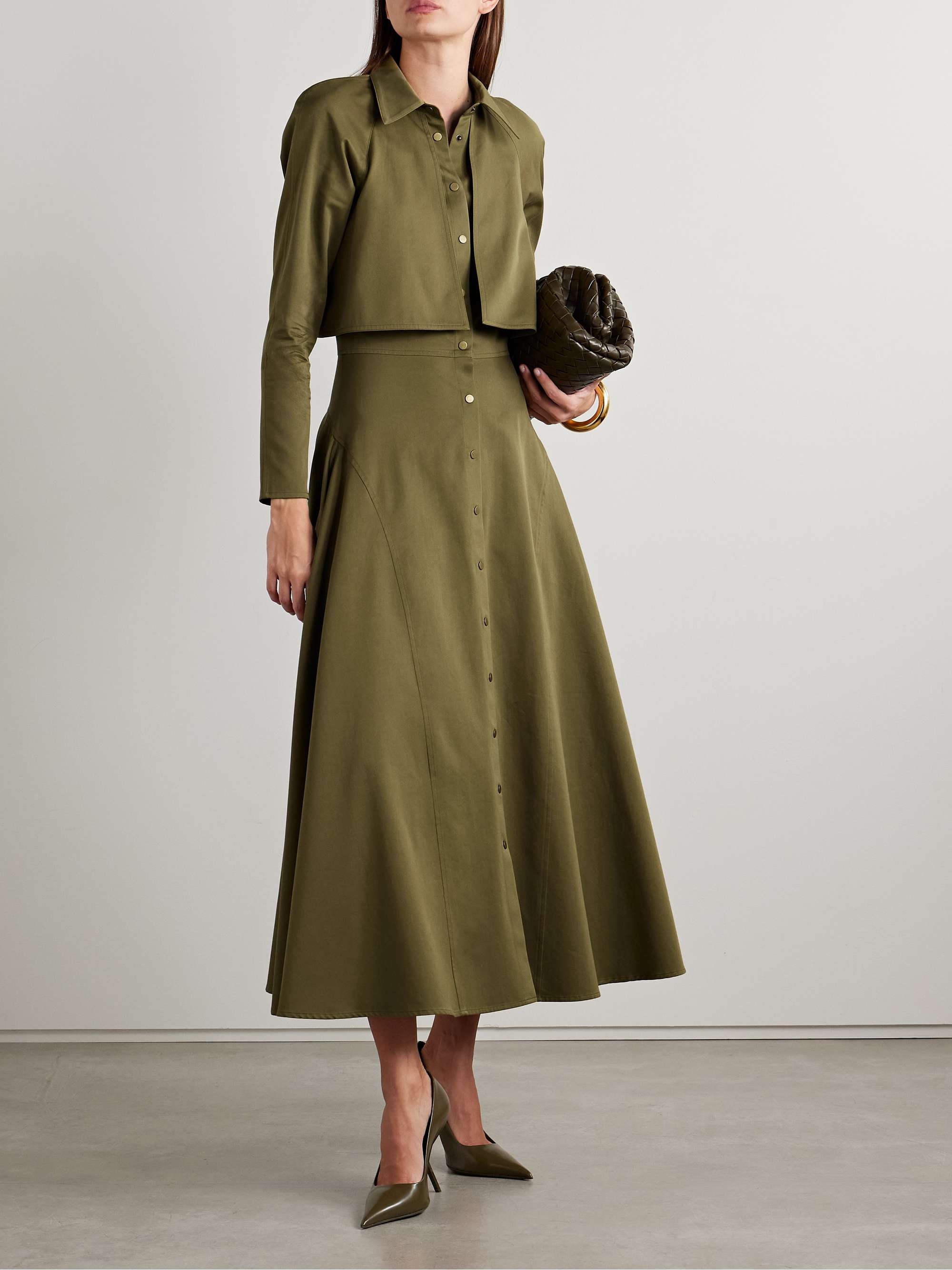 Anais cotton and cashmere-blend twill maxi shirt dress view
