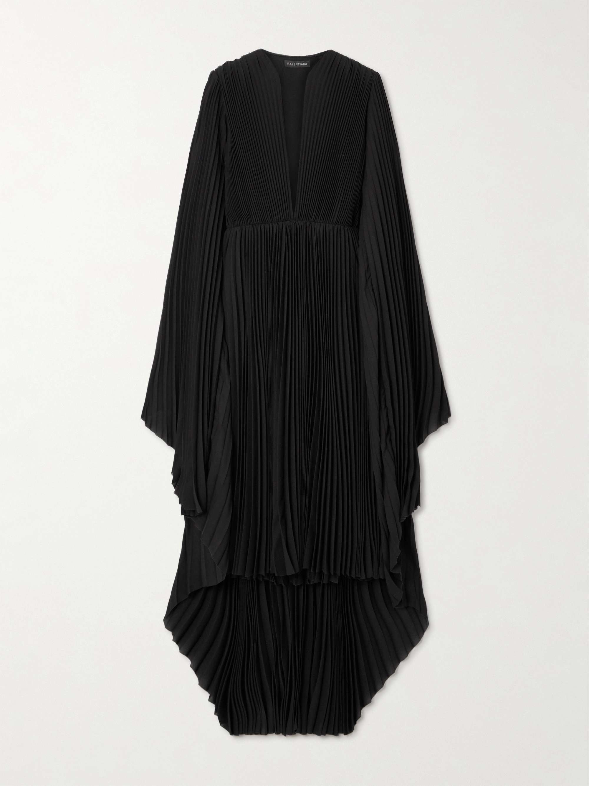 Ruffled plissé-crepe maxi dress view