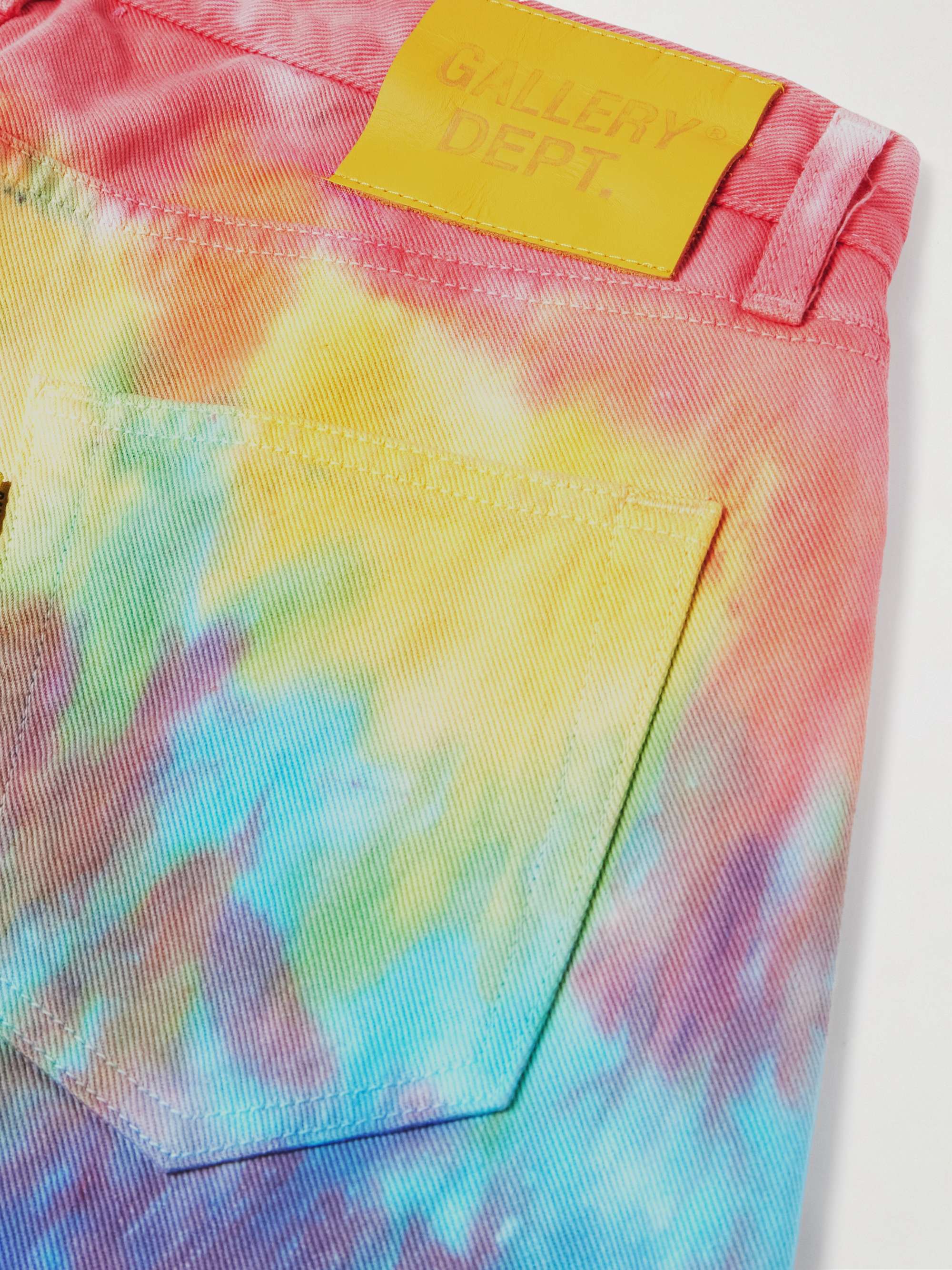 Marley Straight-Leg Distressed Tie-Dyed Jeans view
