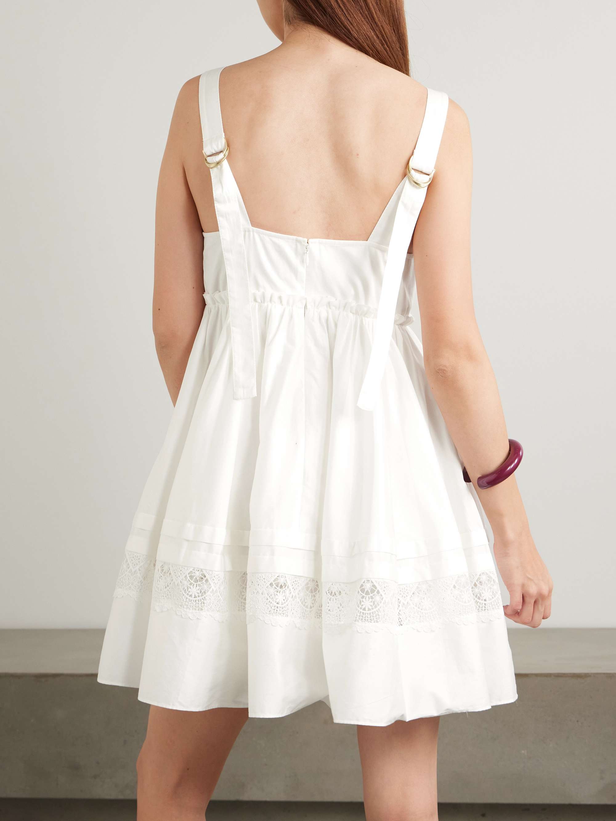 Chant lace-trimmed cotton mini dress view