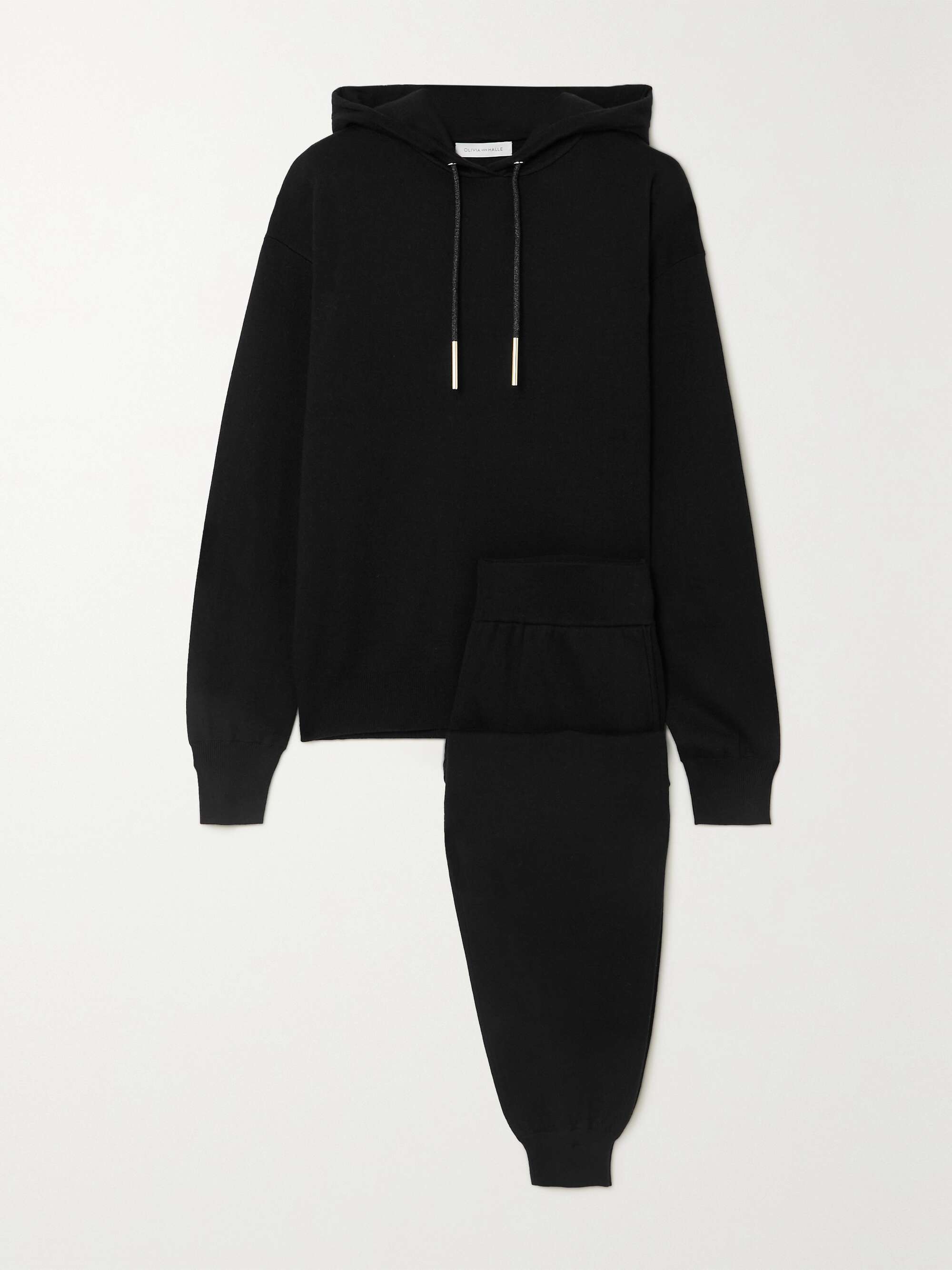 Gia Berlin silk and cashmere-blend hoodie and track pants set view