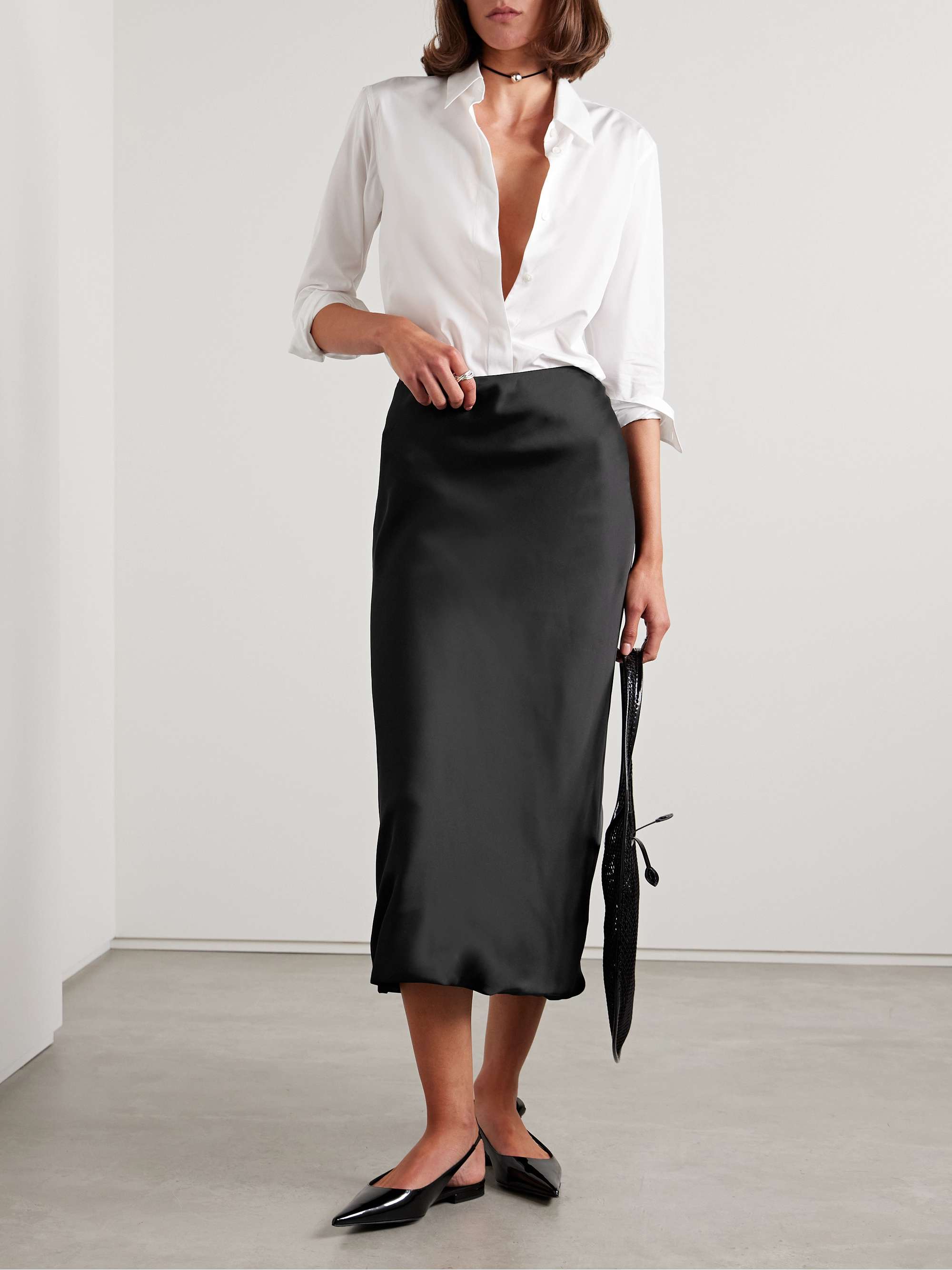 Obie satin maxi skirt view