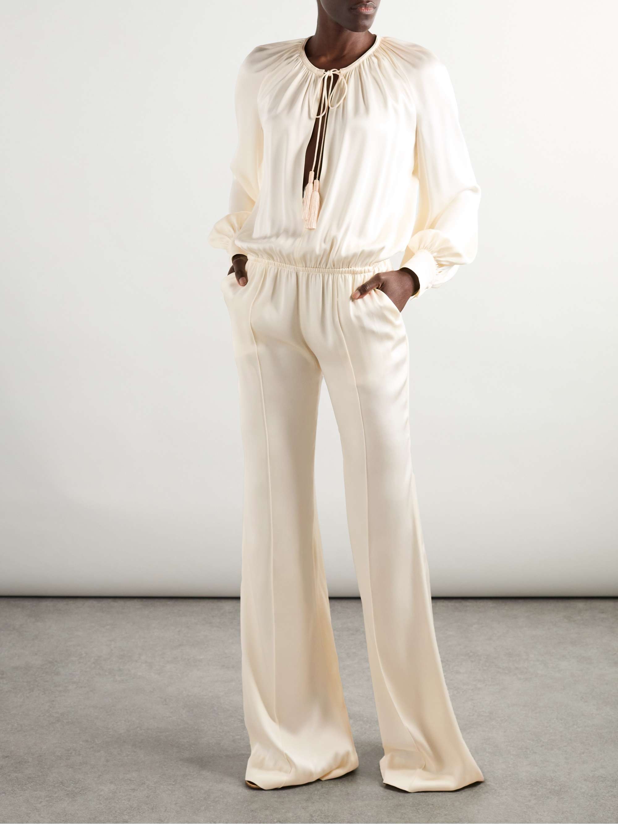 Silk-satin jumpsuit view