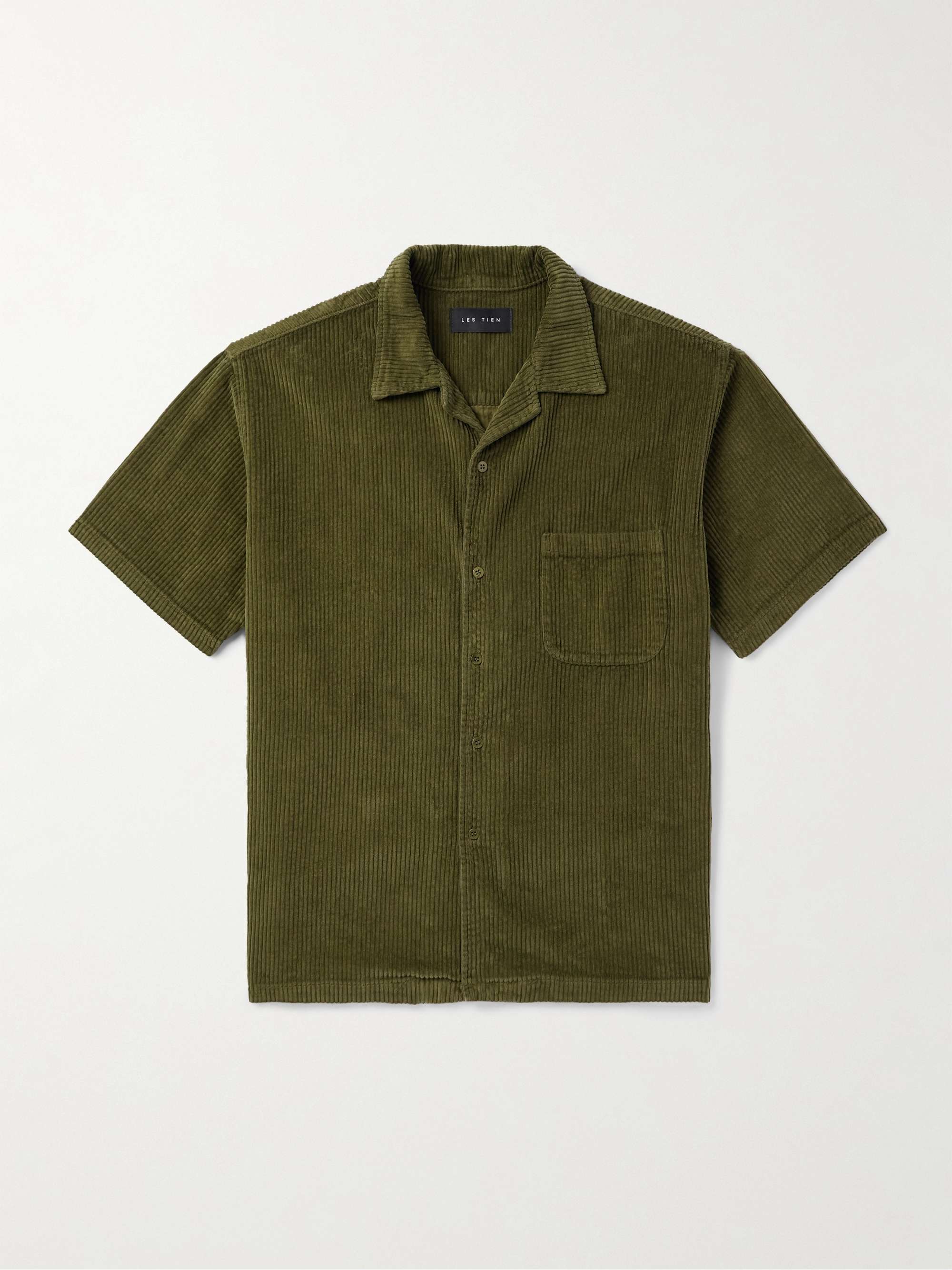 Camp-Collar Garment-Dyed Cotton-Corduroy Shirt view