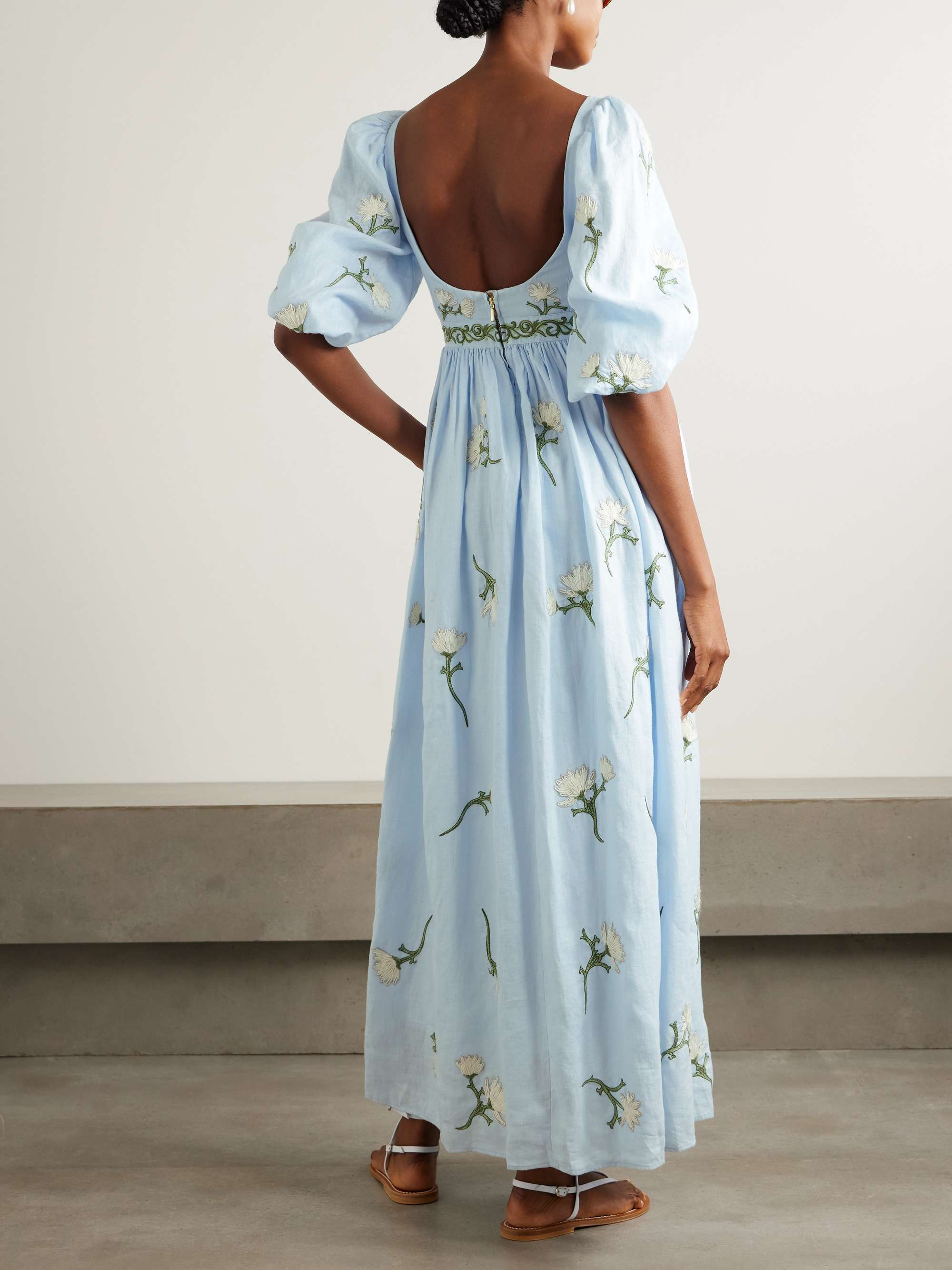 Viviane Soledad embroidered linen maxi dress view