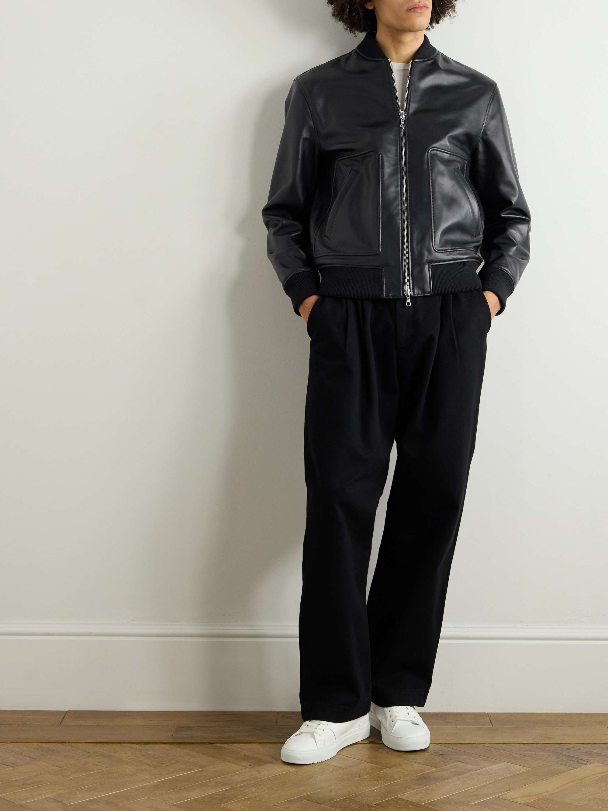 Cesar Leather Bomber Jacket view