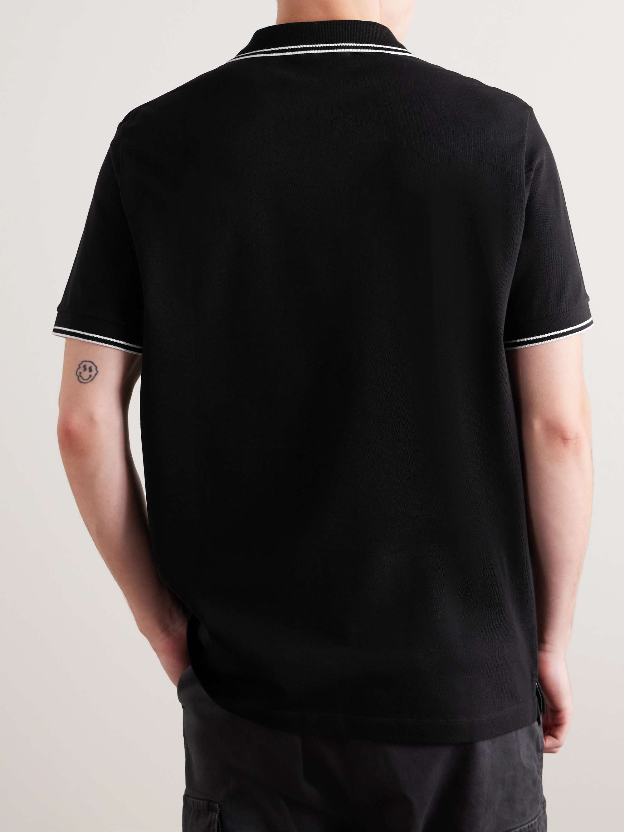 Logo-Appliquéd Stretch-Cotton Piqué Polo Shirt view