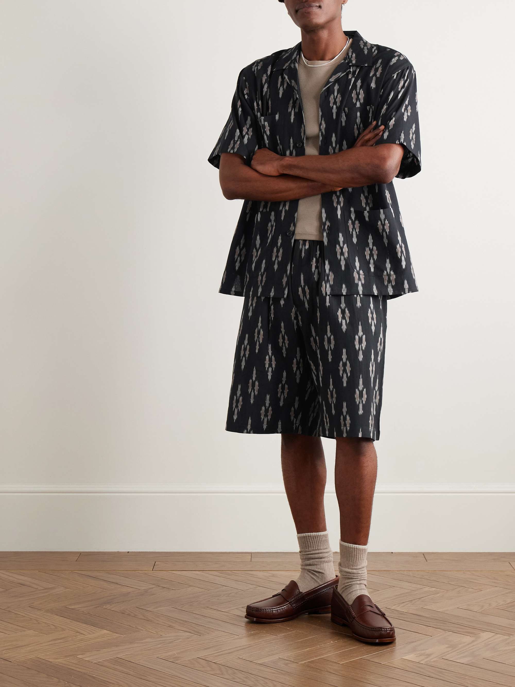Pedro Camp-Collar Printed Cotton Shirt view