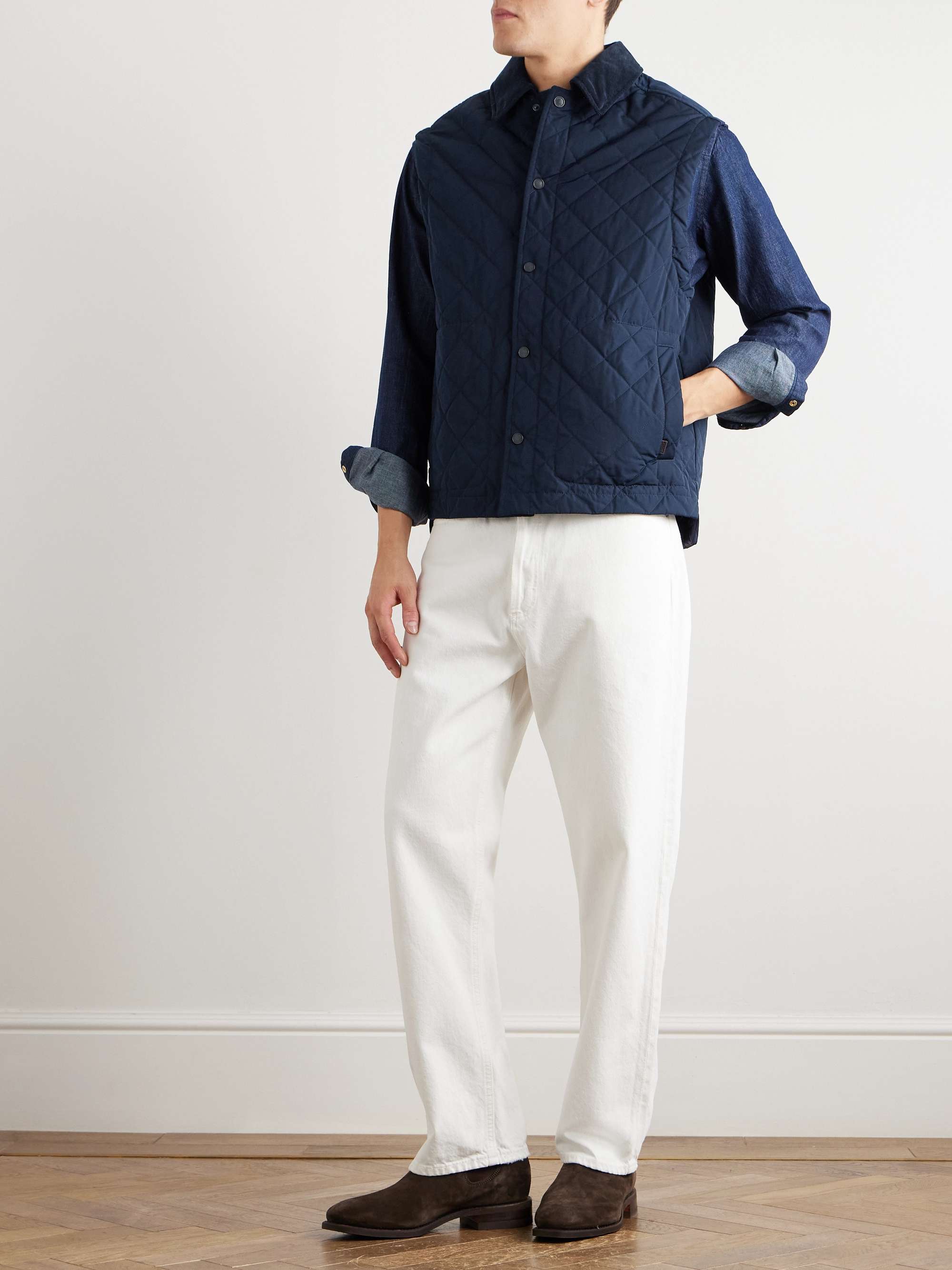 Corduroy-Trimmed Quilted Shell Down Gilet view