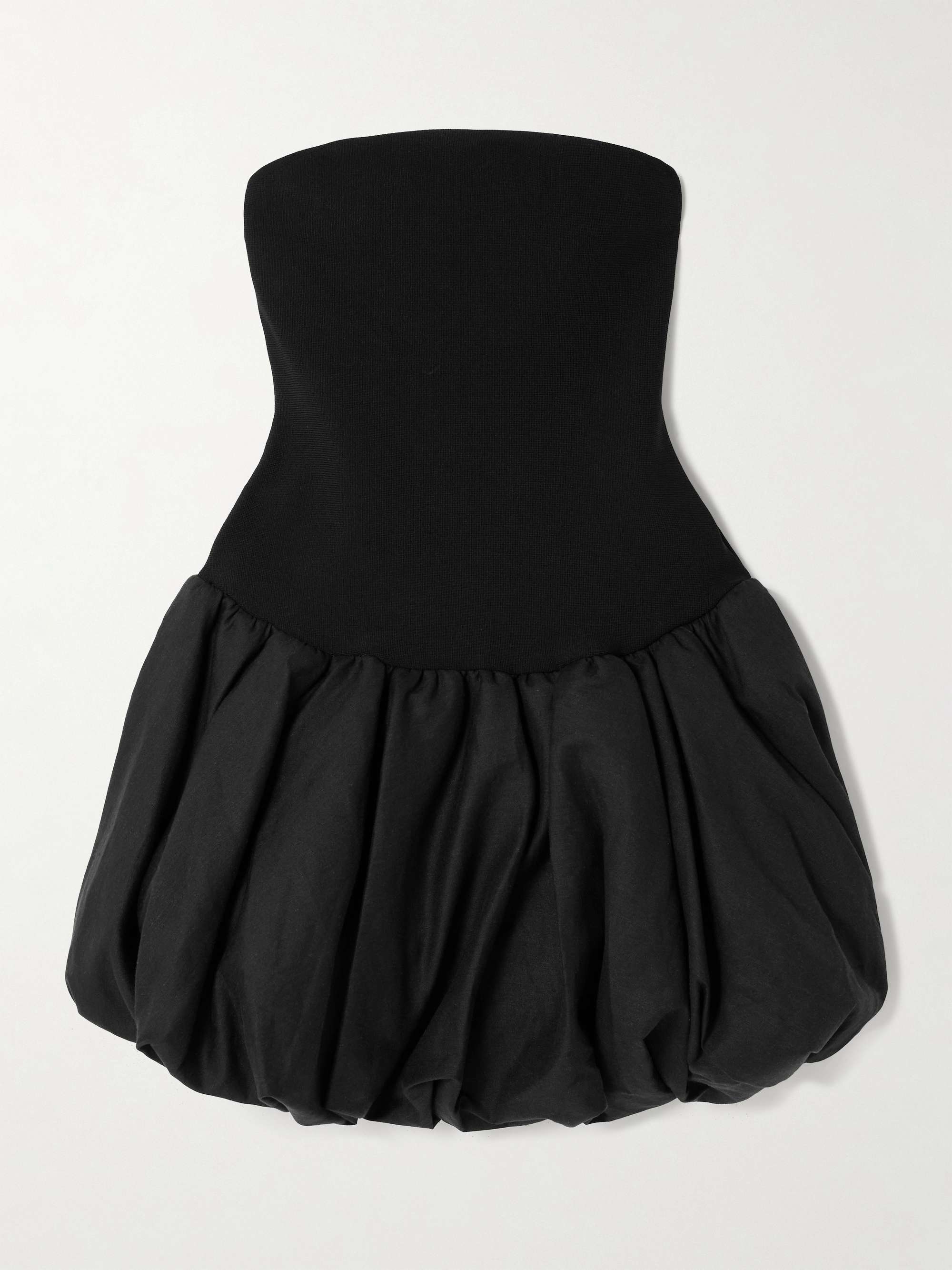 Pollie strapless stretch recycled-knit and linen-blend mini dress view