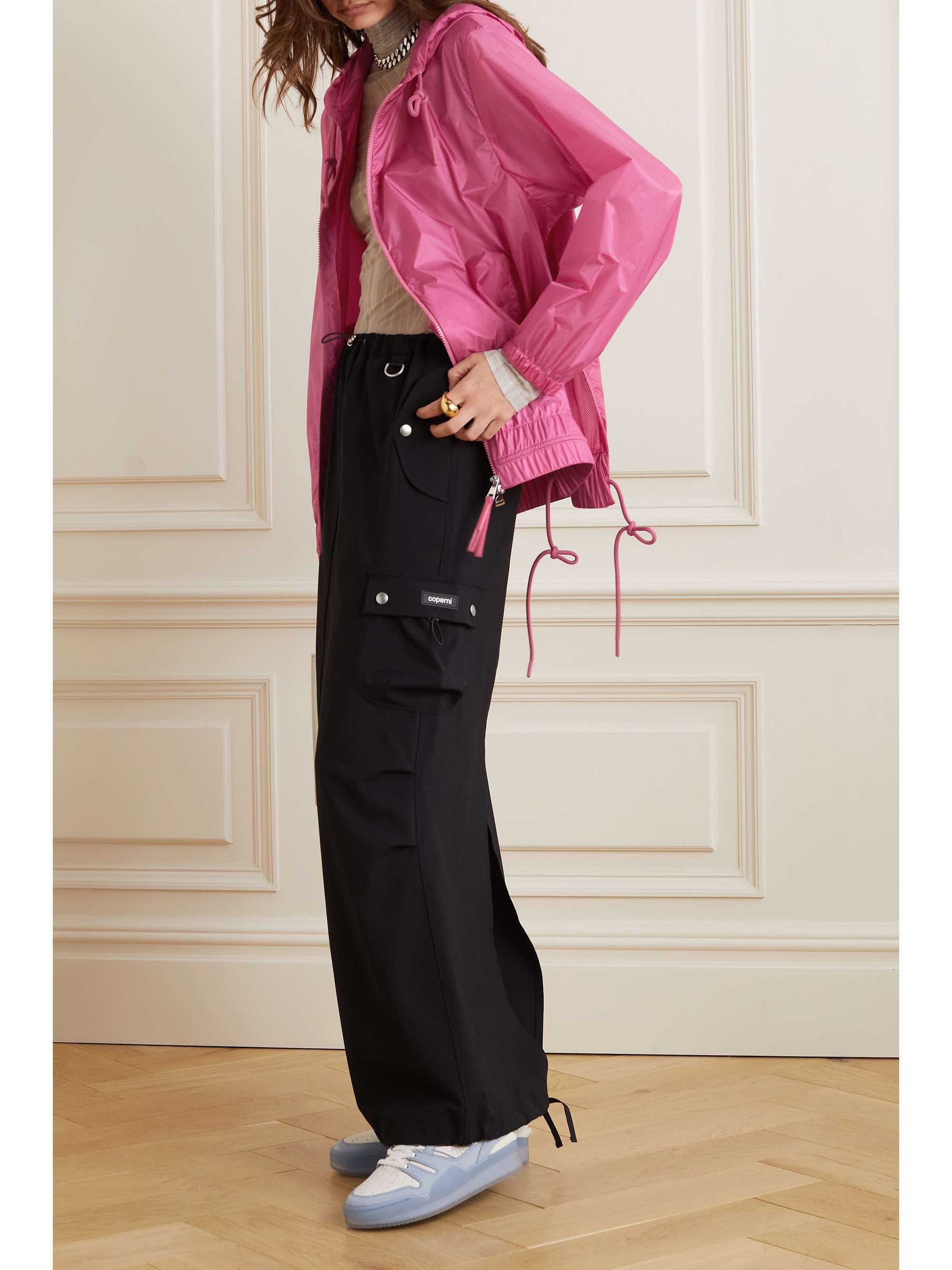 Pointu printed shell hooded jacket view