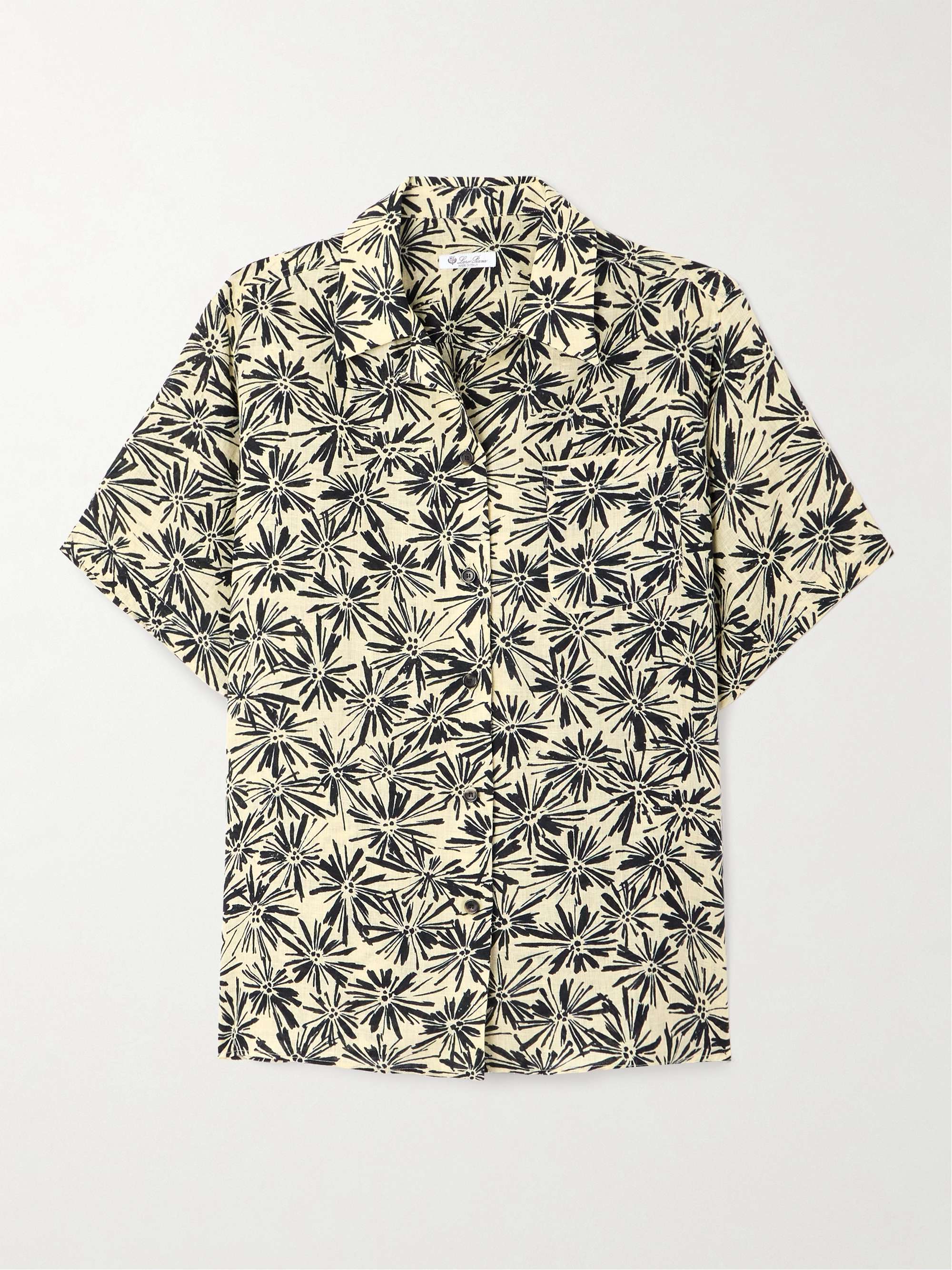 Floral-print linen shirt view