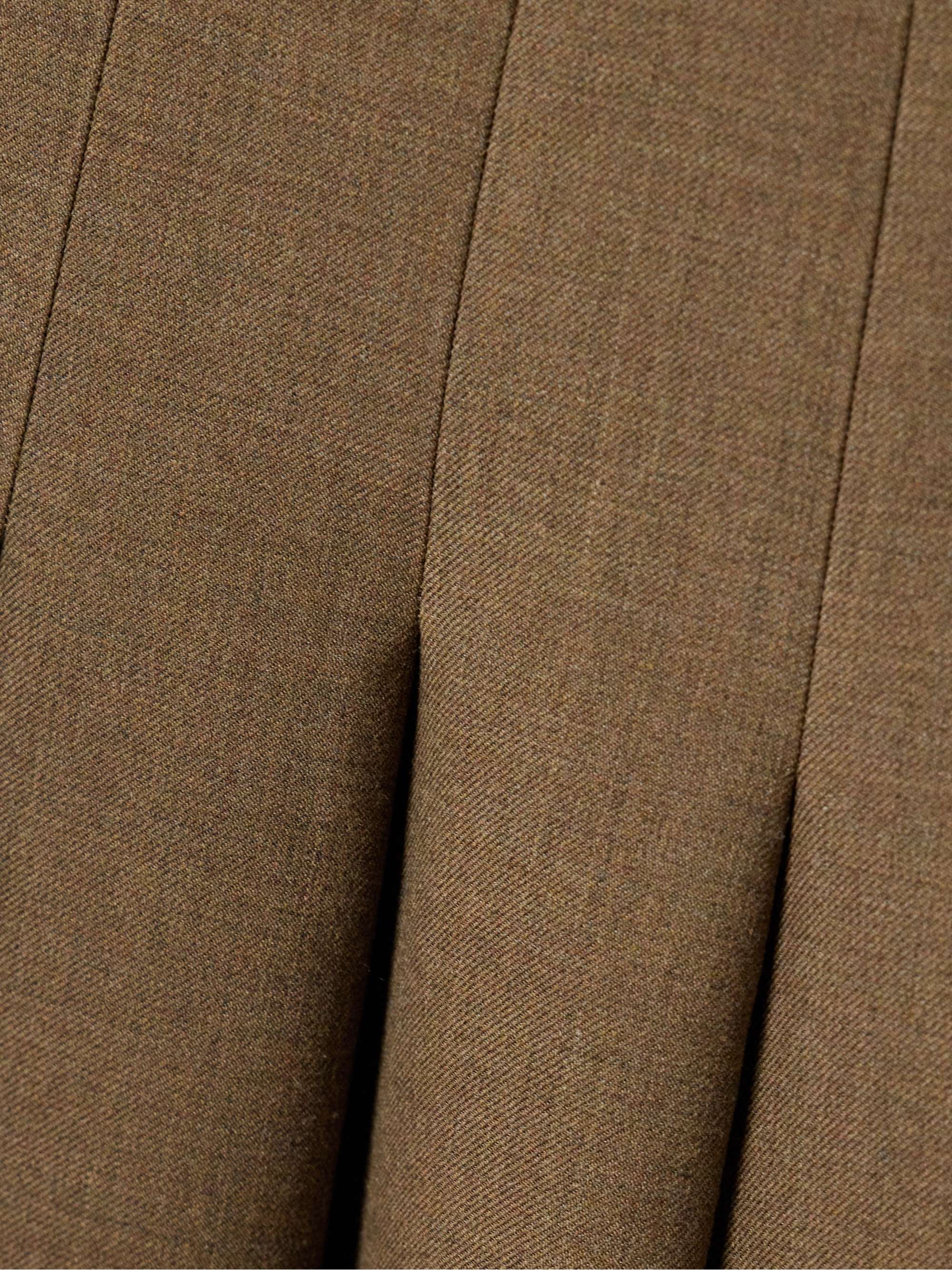 Pleated wool-twill midi skirt view