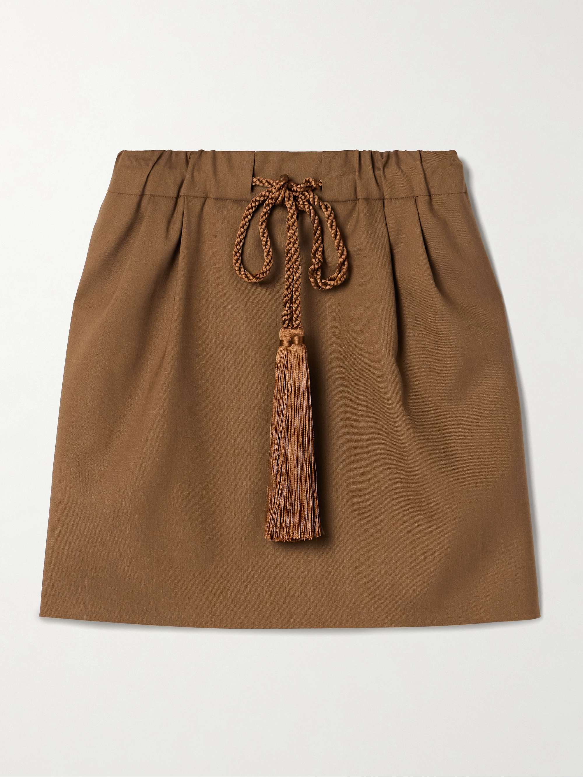 Tabarin pleated wool, mohair and silk-blend shorts view