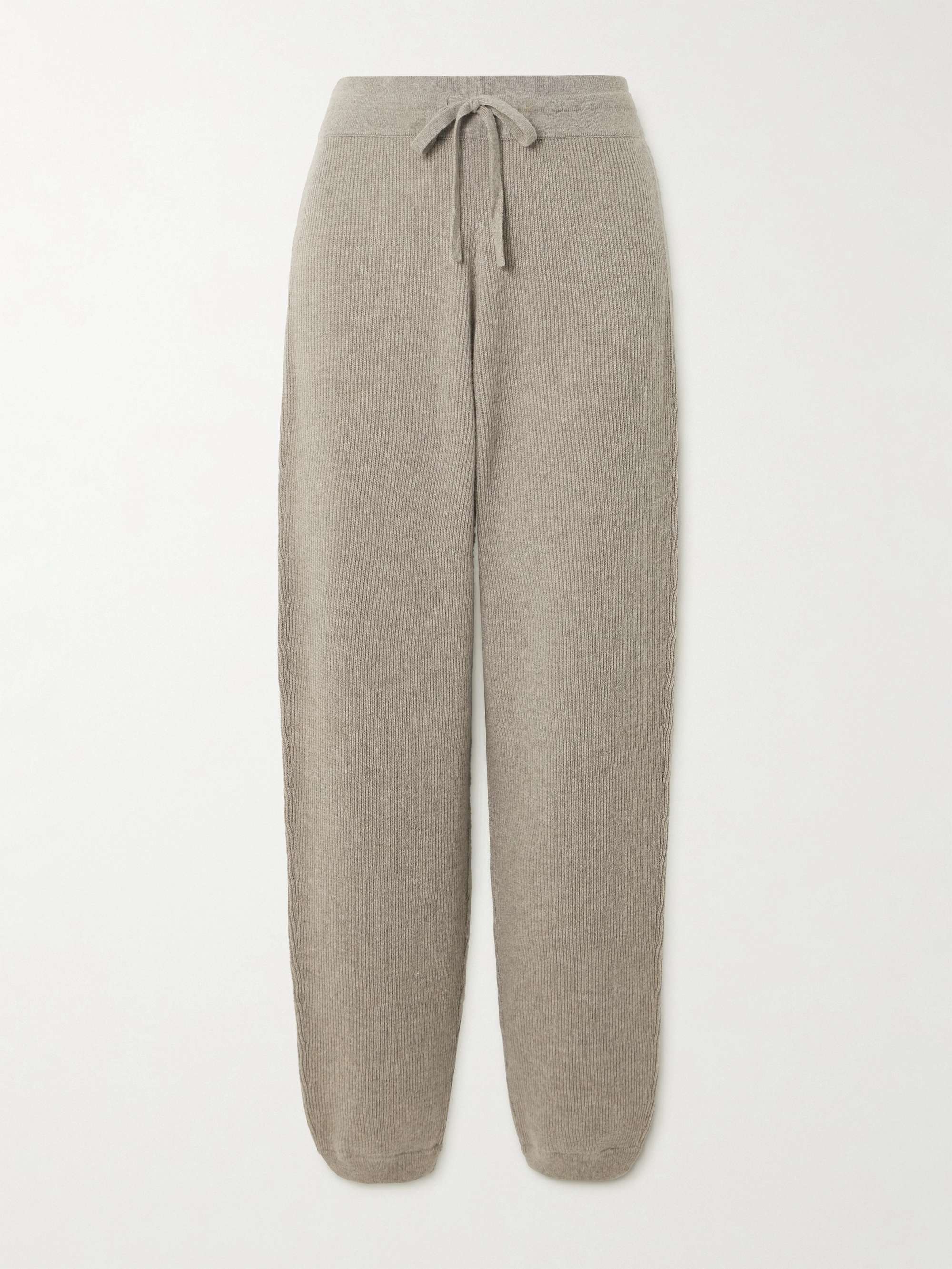 Darford ribbed cashmere tapered track pants view