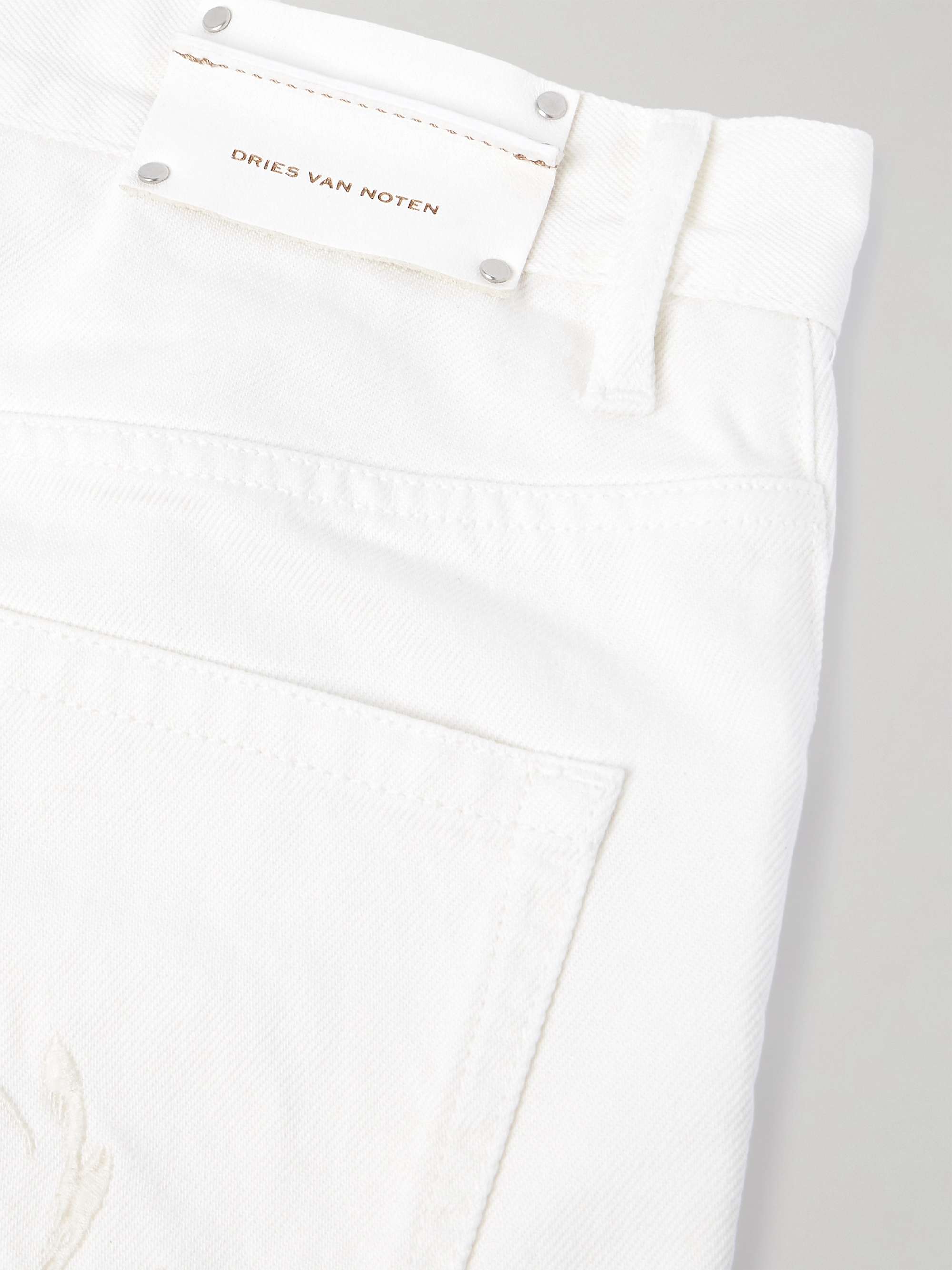 Straight-Leg Embroidered Denim Bermuda Shorts view