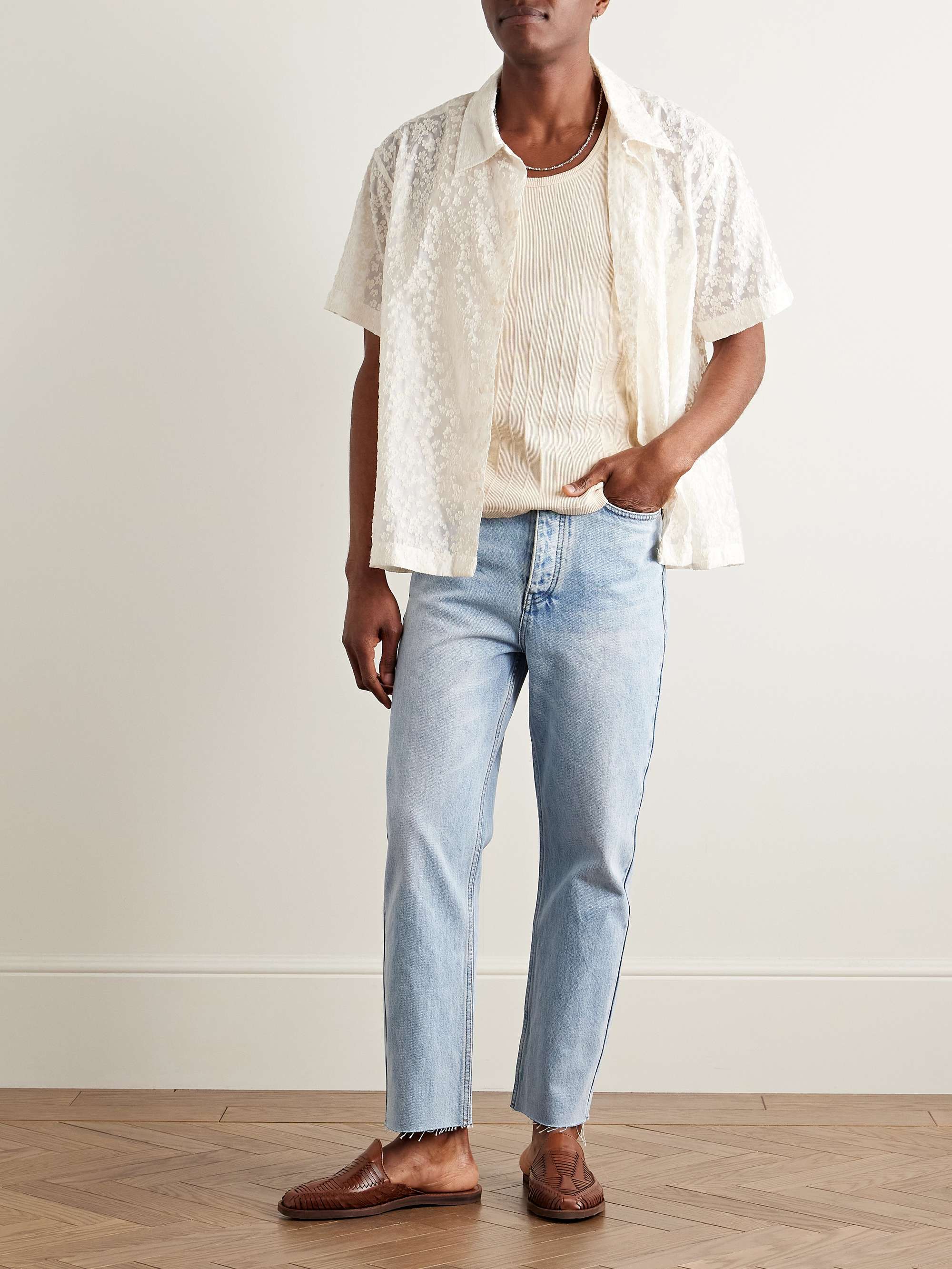 Tapahi Cropped Slim-Fit Straight-Leg Jeans view