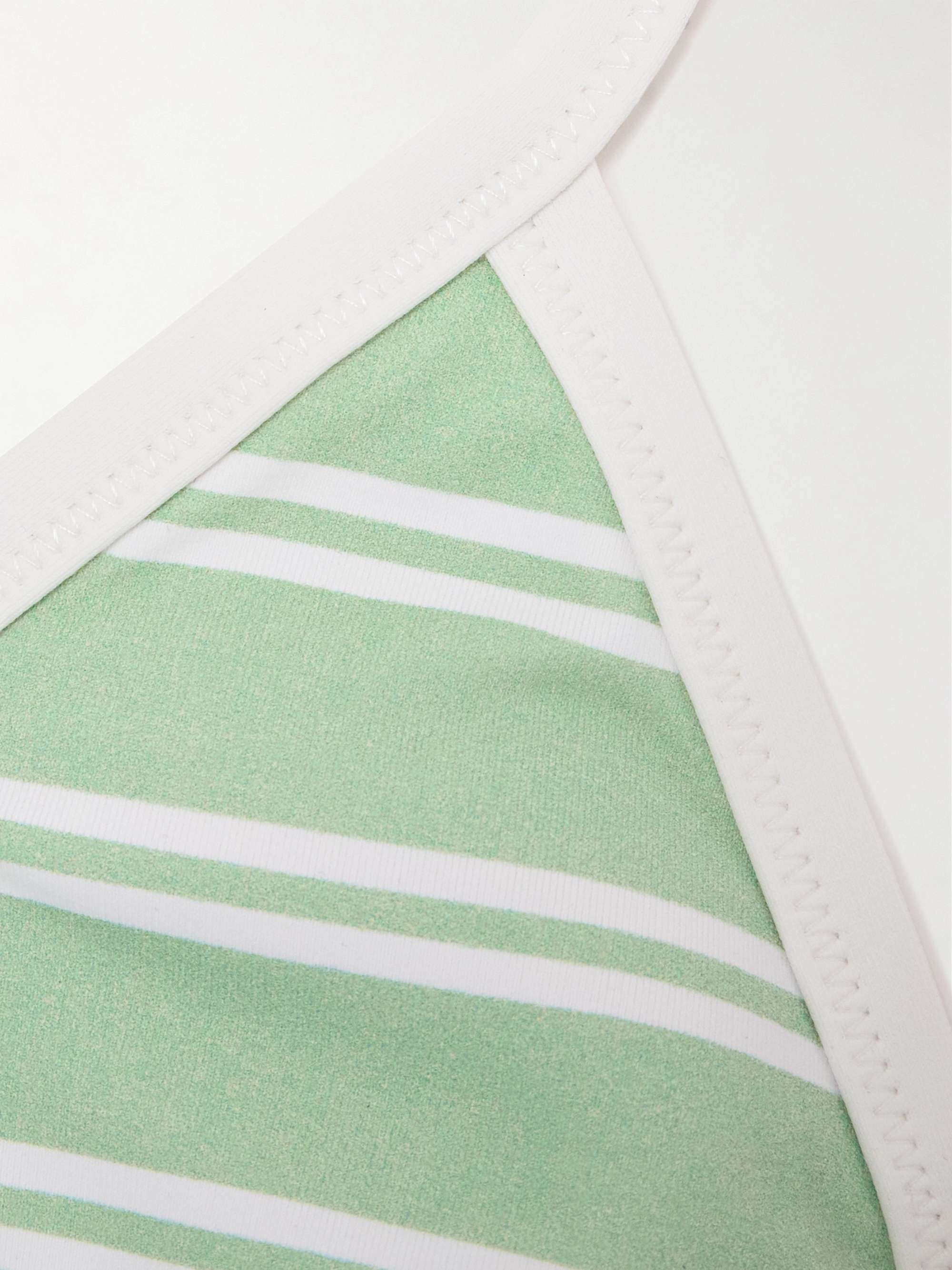 Bianco striped triangle bikini top view