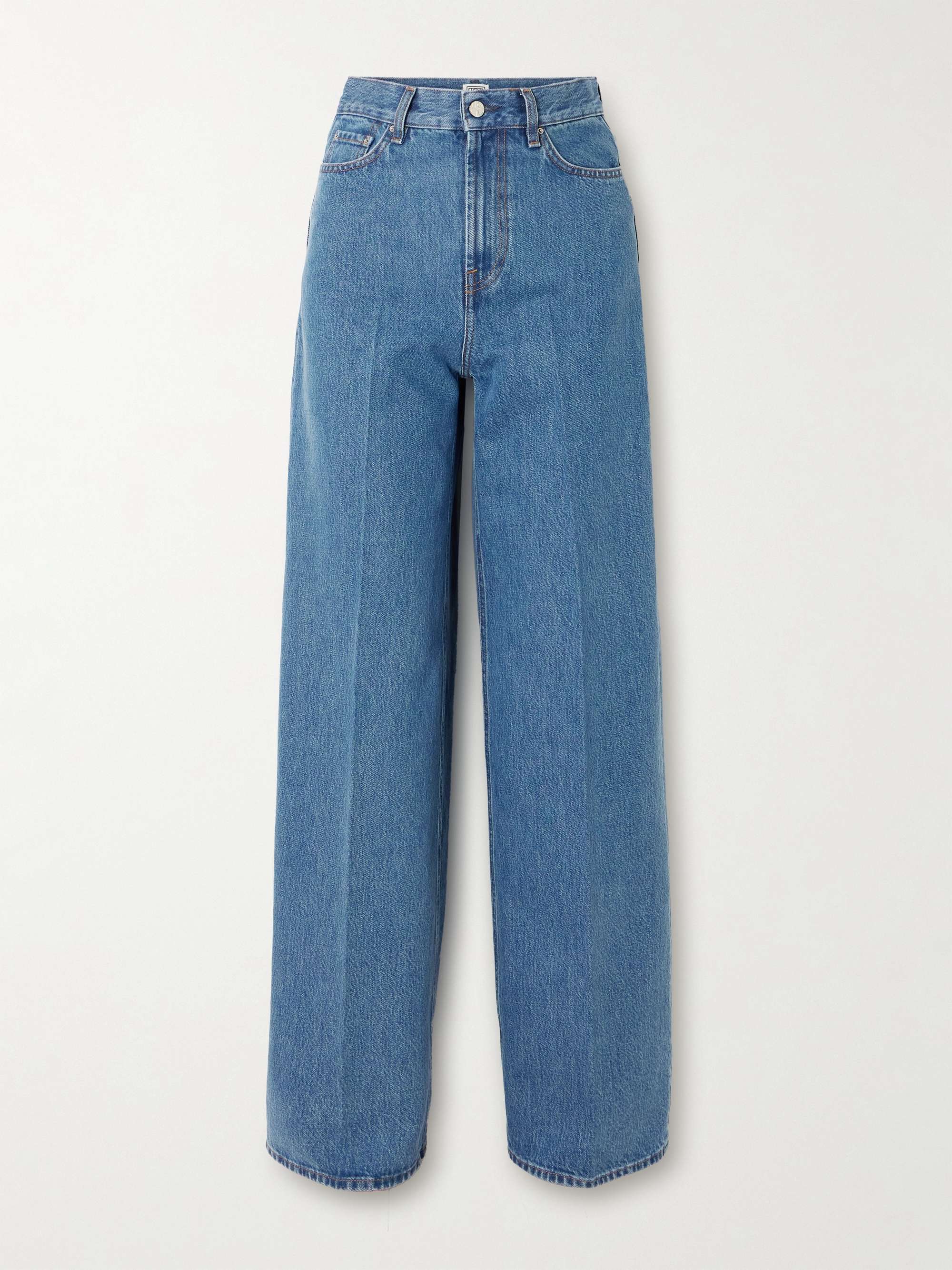 High-rise wide-leg organic jeans view
