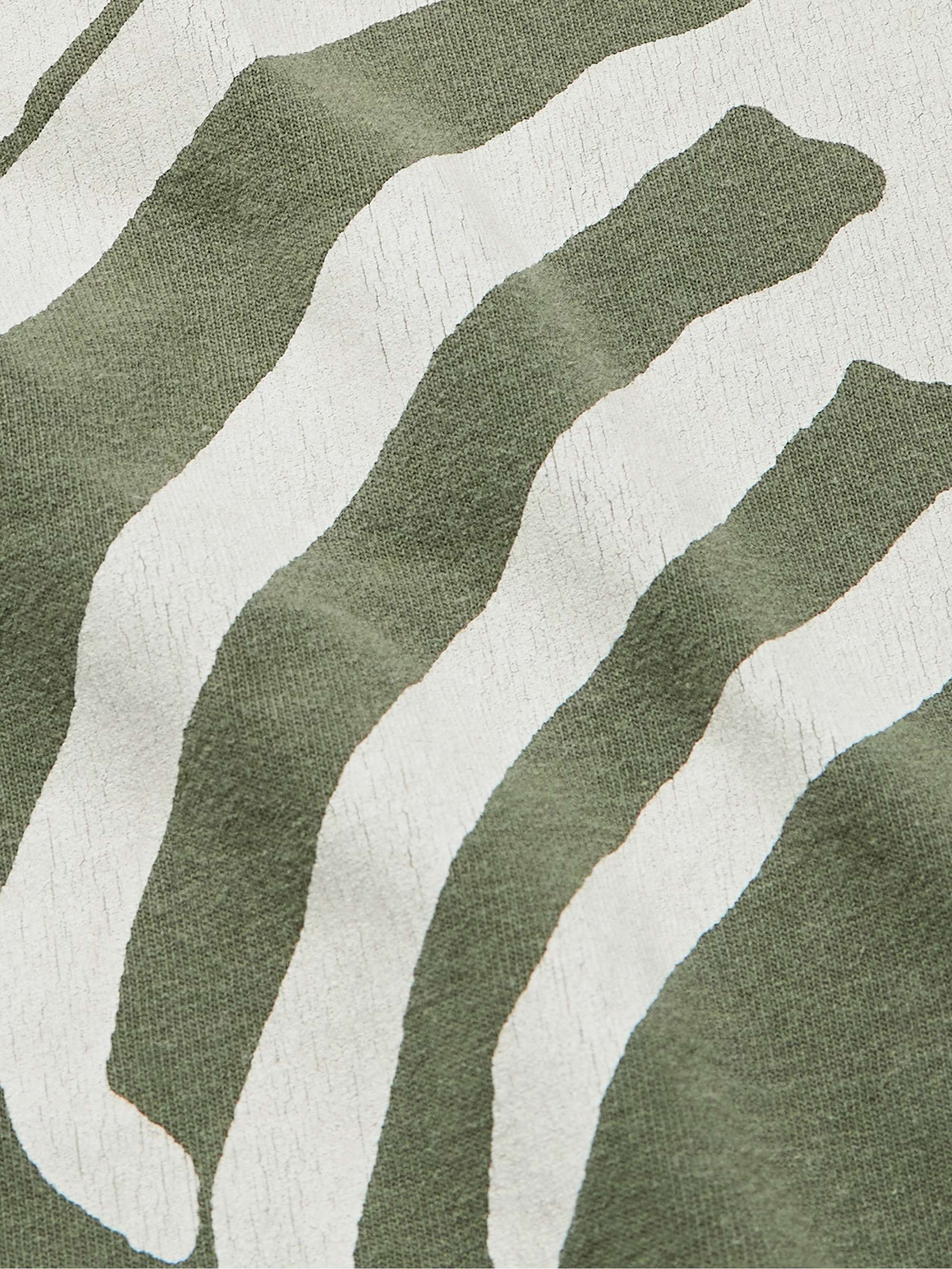 Distressed Printed Two-Tone Cotton-Jersey T-Shirt view