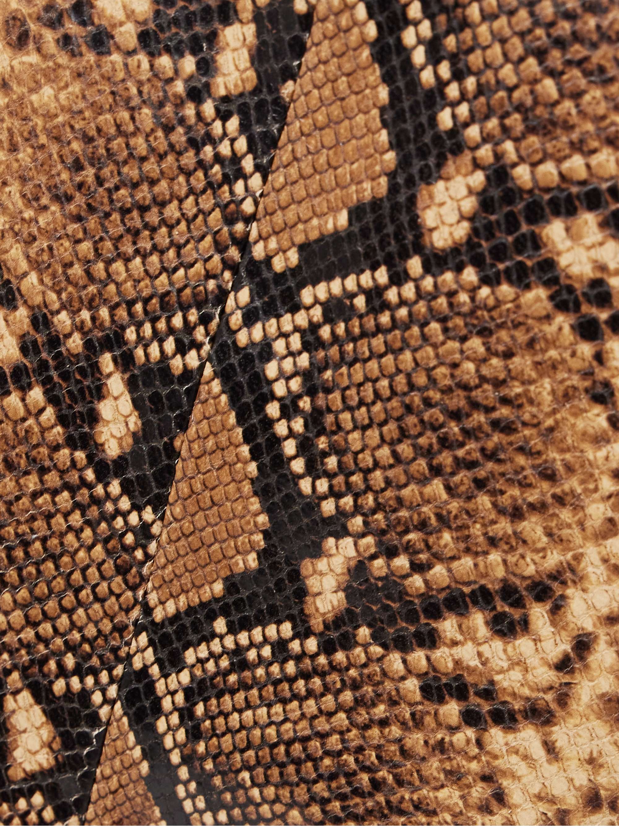 Yvette paneled snake-effect leather skirt view