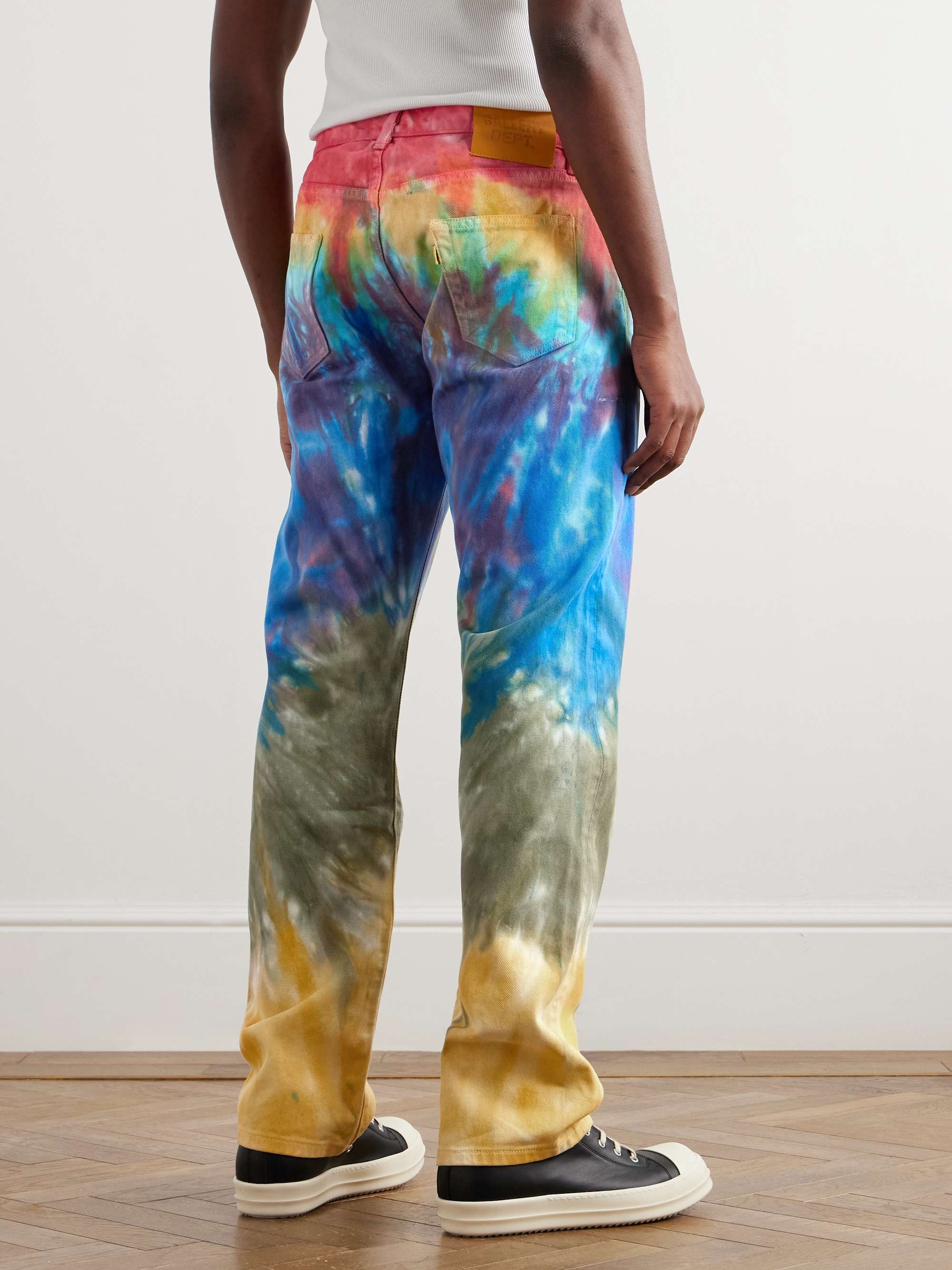 Marley Straight-Leg Distressed Tie-Dyed Jeans view