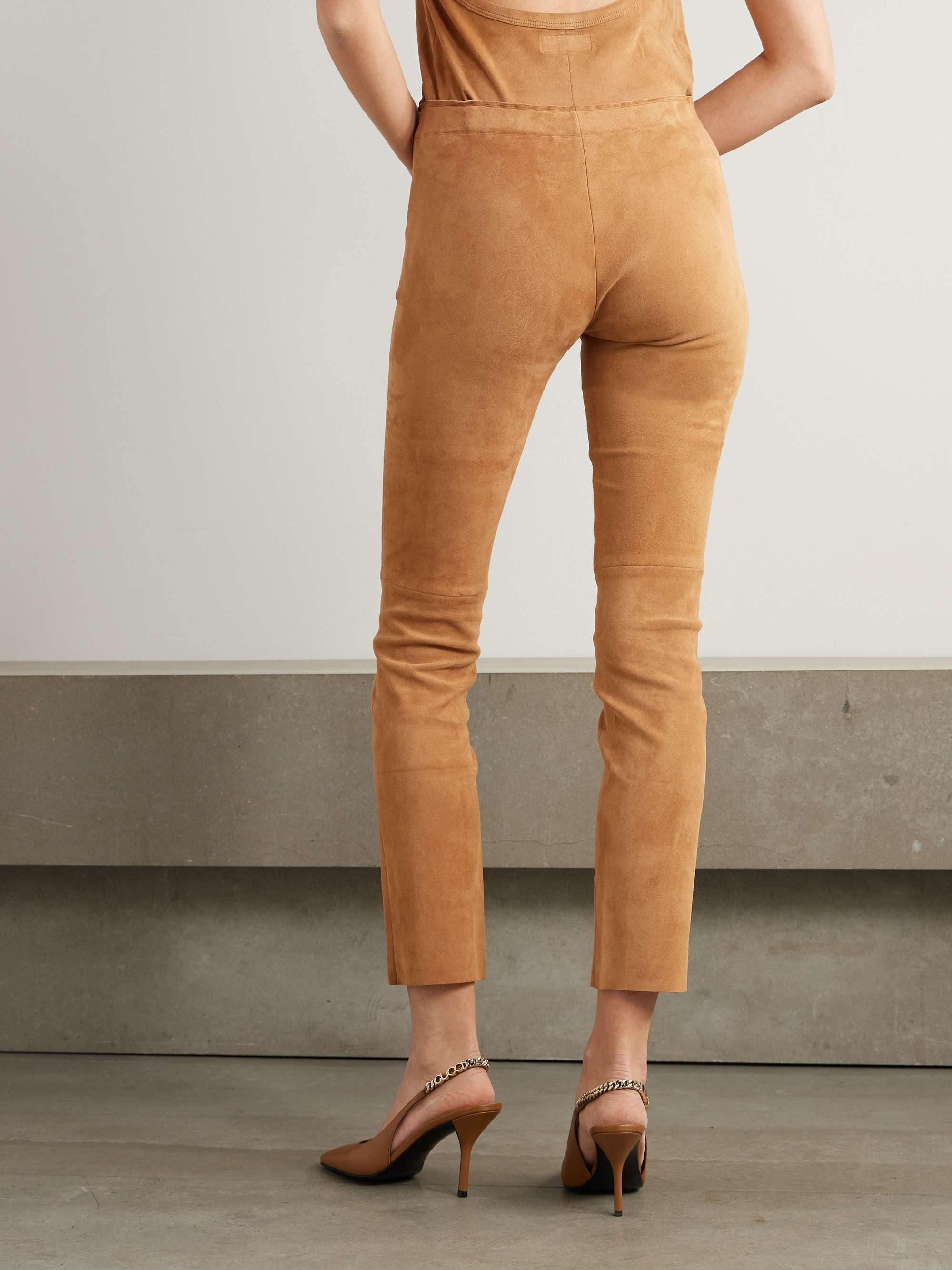 Jacky cropped stretch-suede leggings view