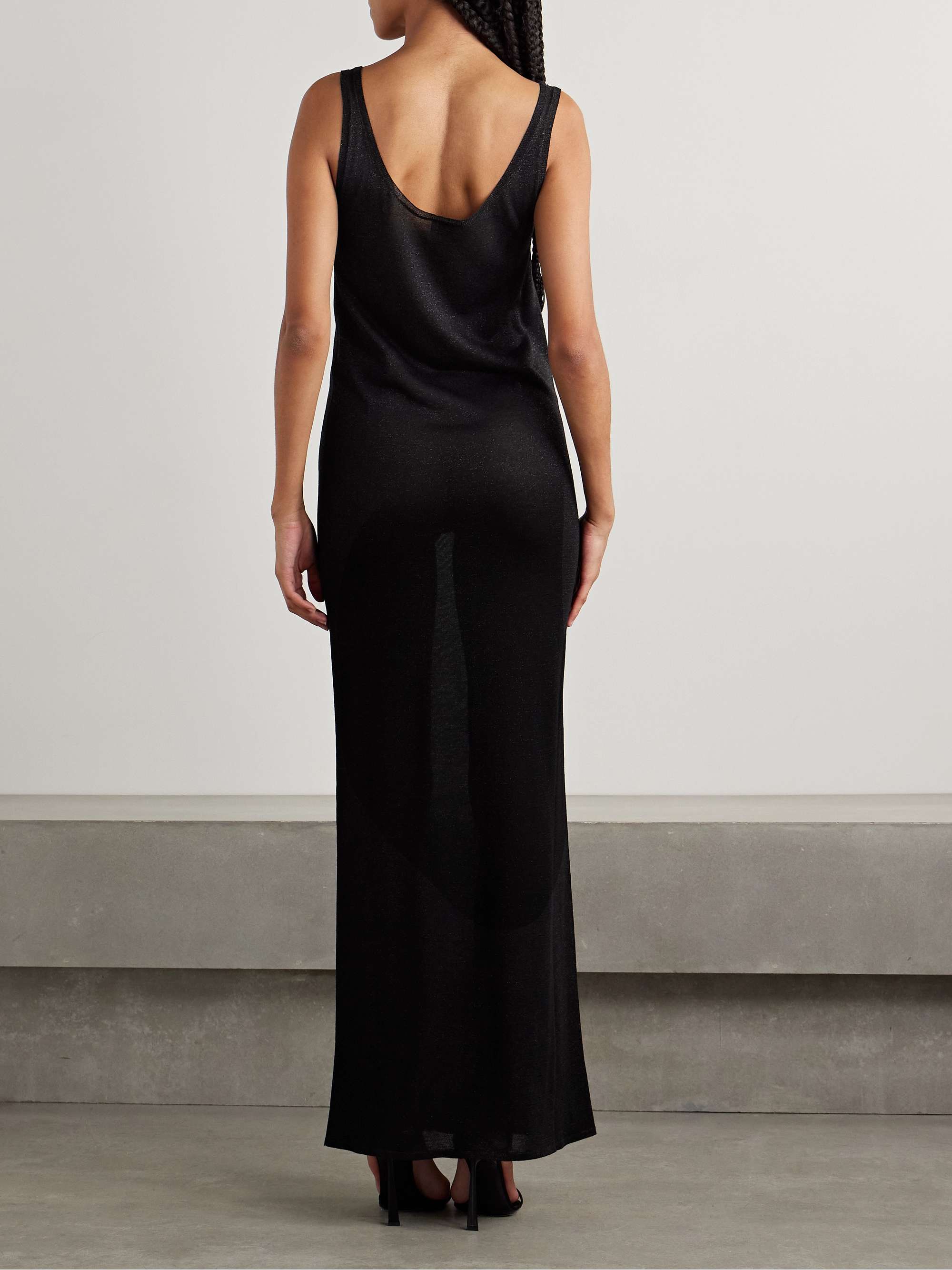Metallic knitted maxi dress view