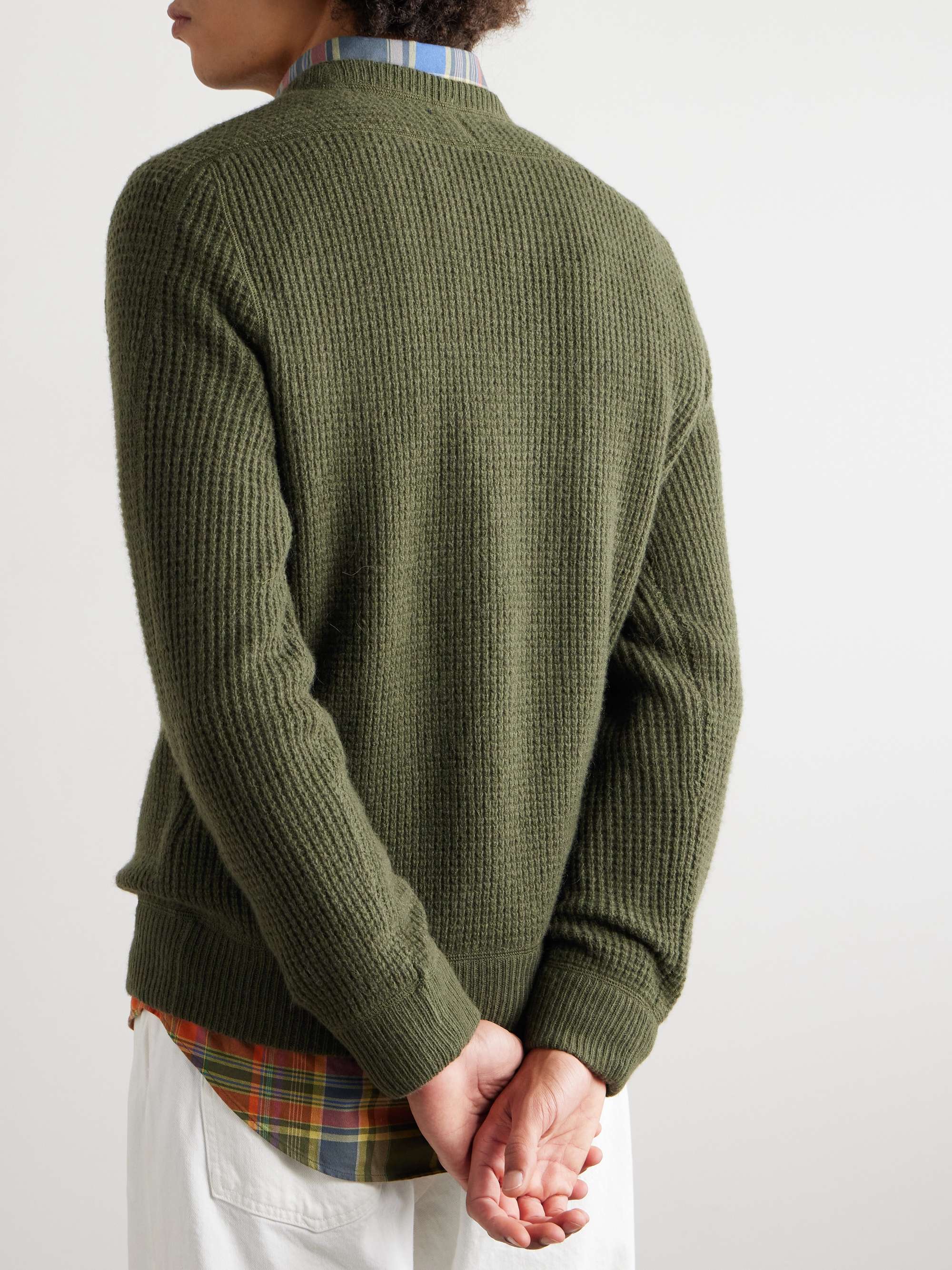 Waffle-Knit Wool and Alpaca-Blend Sweater view