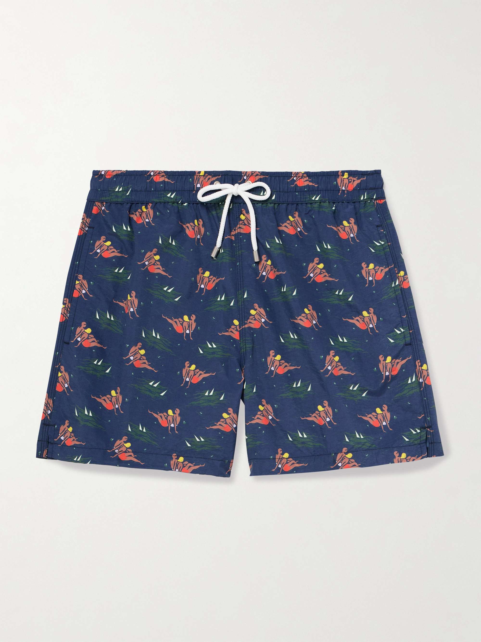 Bathers Straight-Leg Mid-Length Printed Swim Shorts view