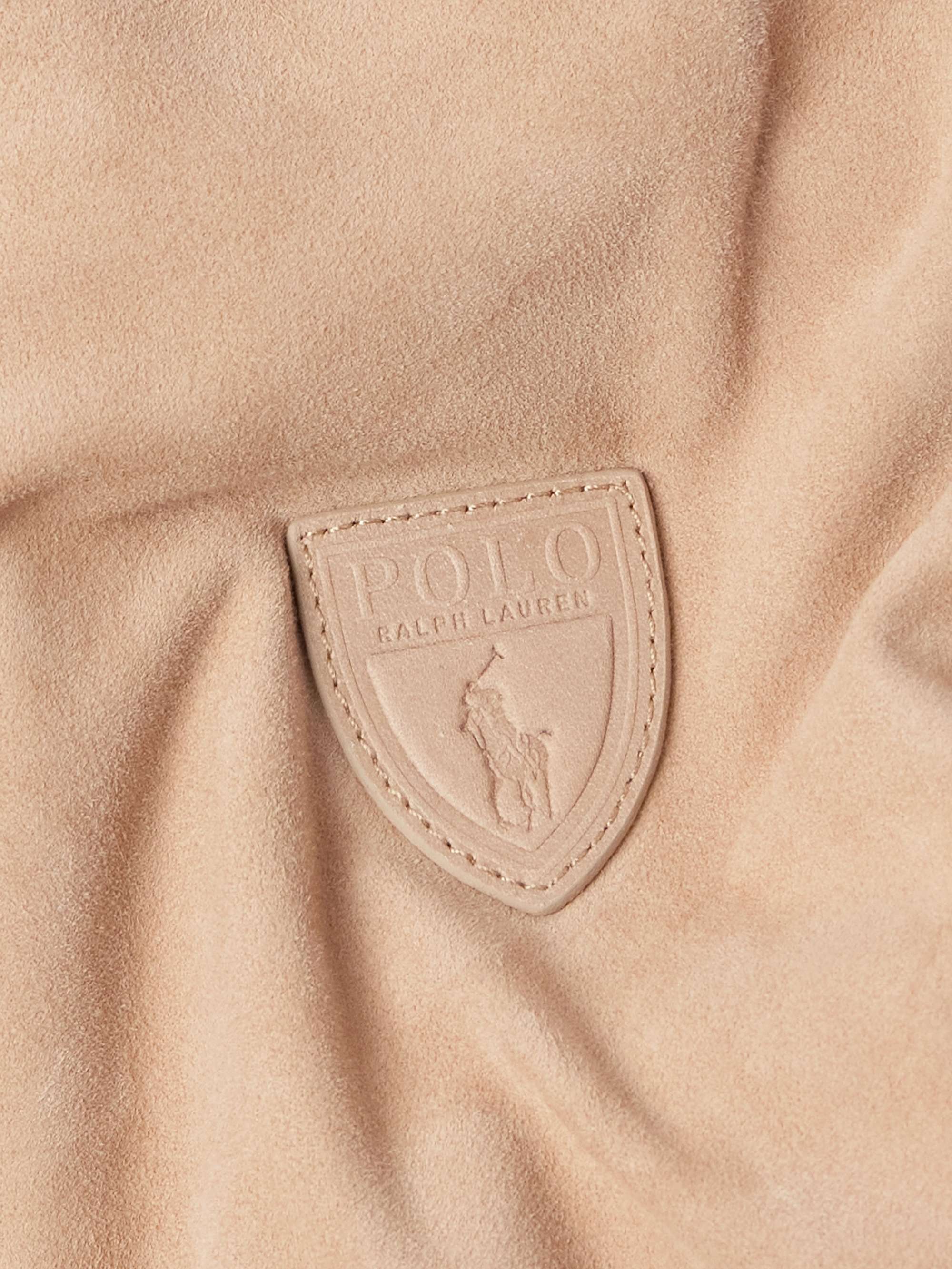 Reversible Logo-Appliquéd Suede and Shell Overshirt view