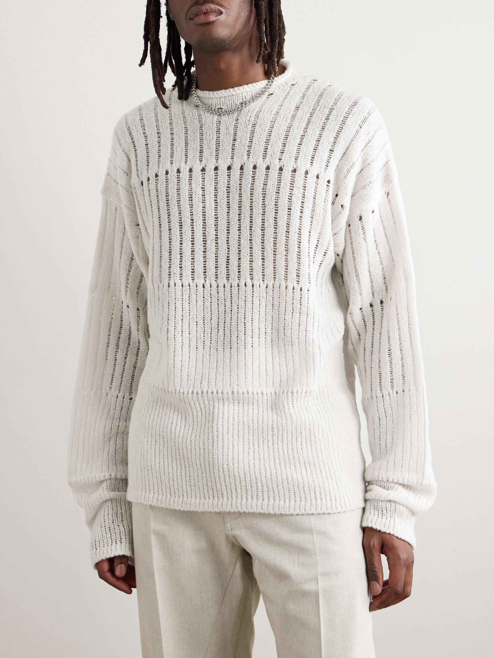 Oversized Open-Knit Virgin Wool-Blend Sweater view