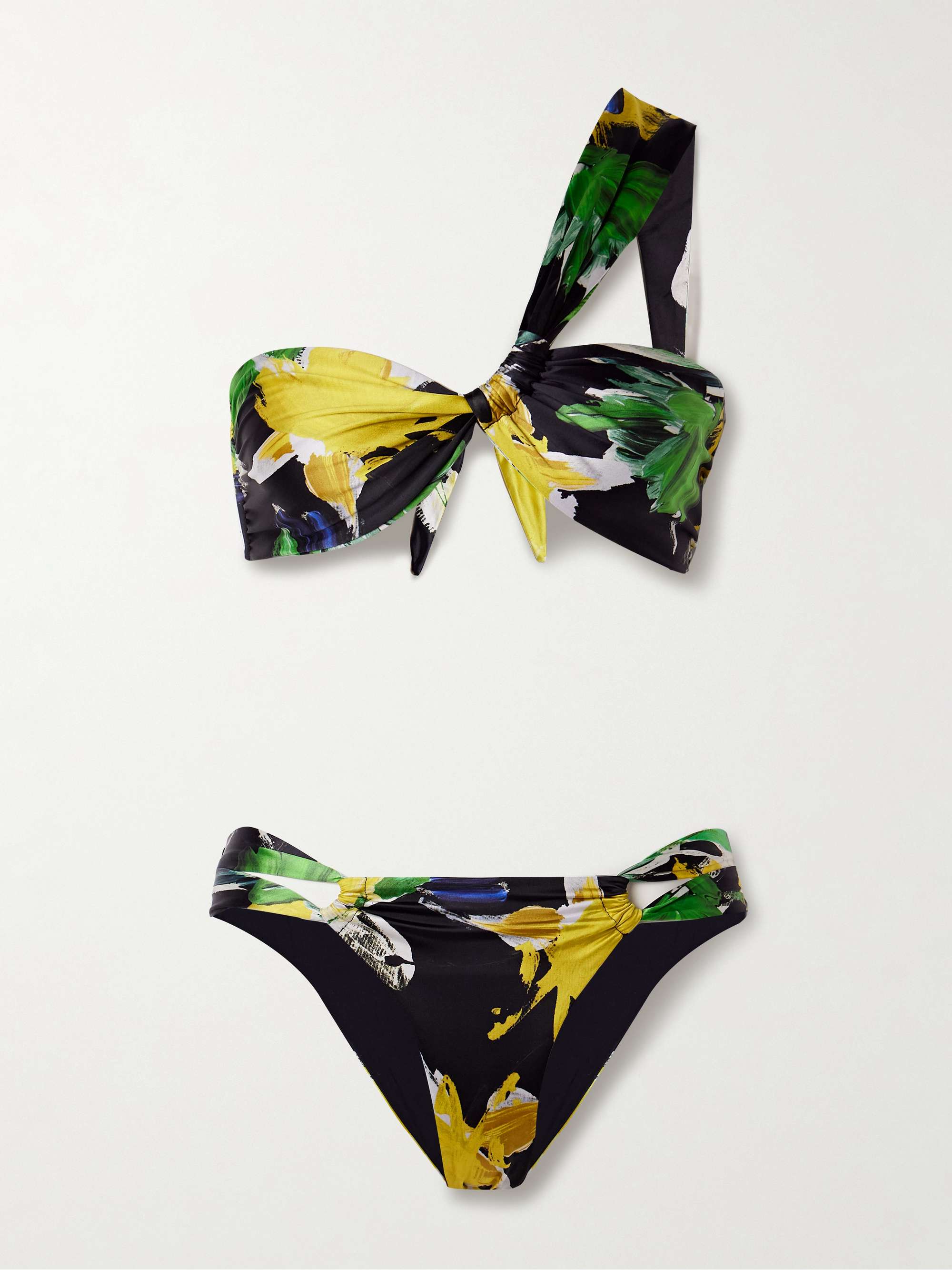 Narcissus one-shoulder printed stretch-ECONYL® bikini view