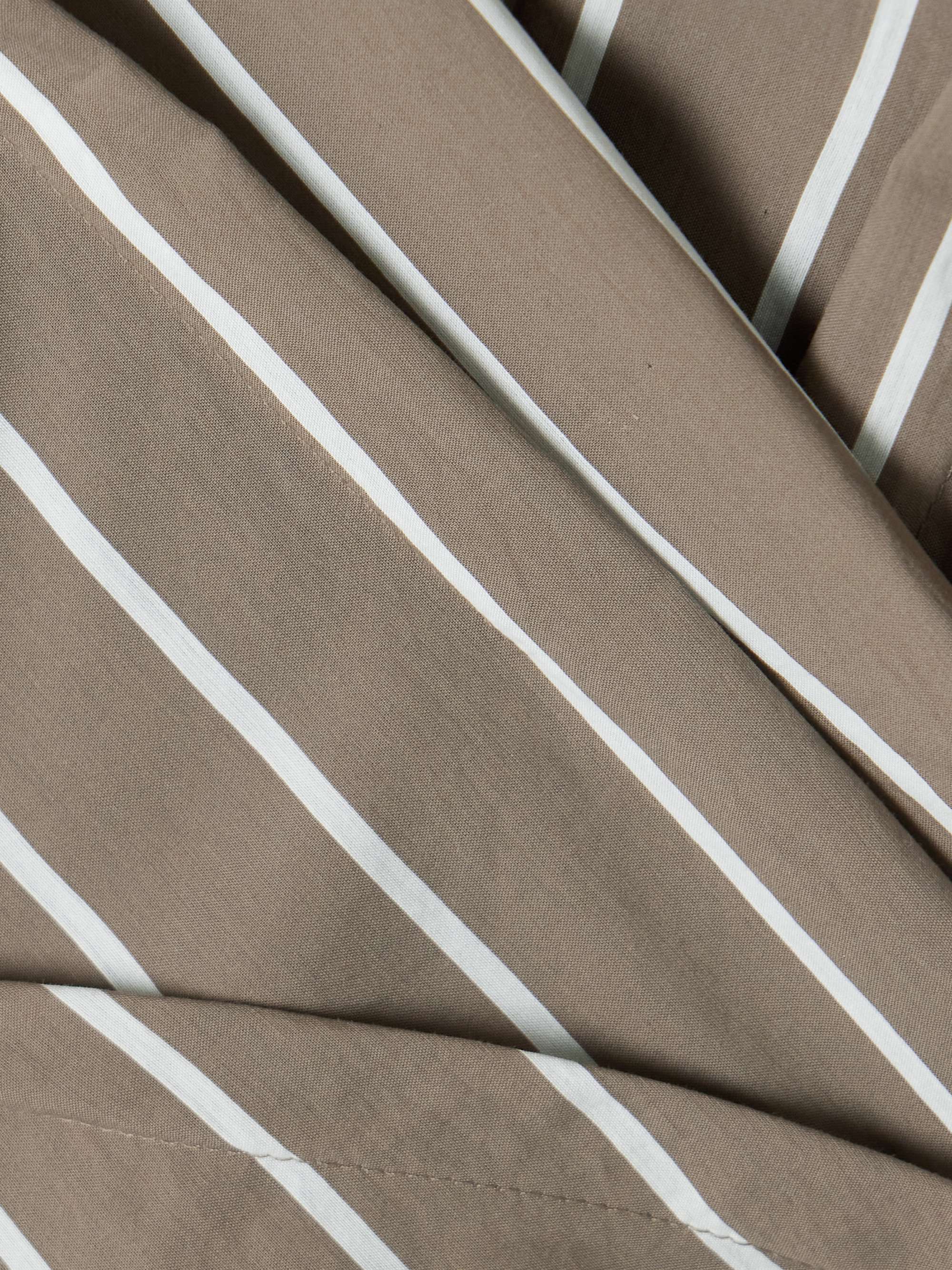 Striped cotton-blend poplin wrap midi dress view