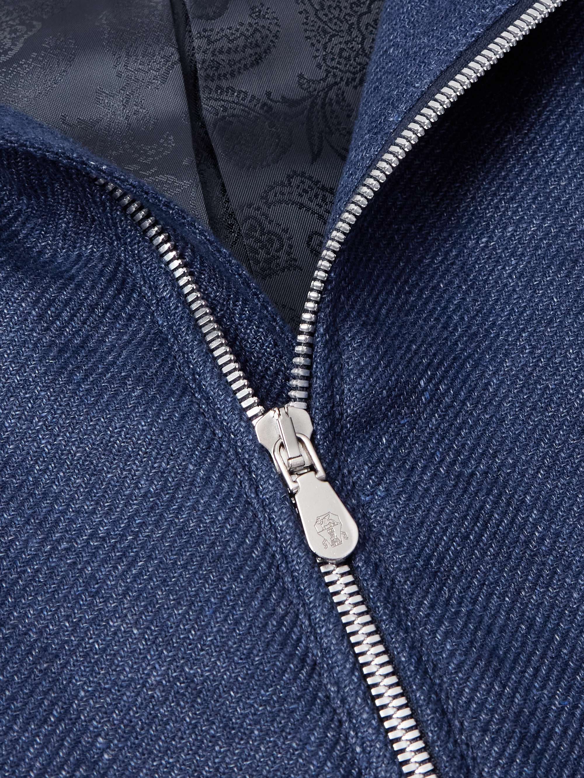 Linen, Wool and Silk-Blend Bomber Jacket view