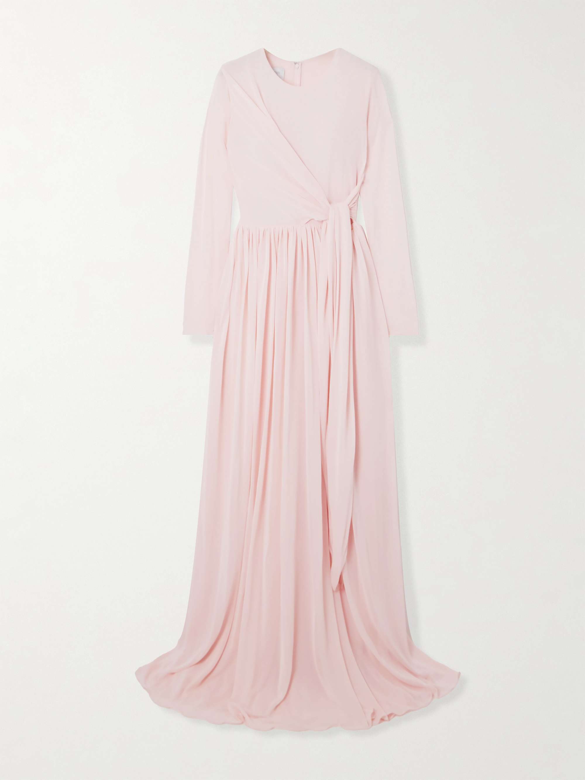 Tie-detailed wrap-effect jersey gown view