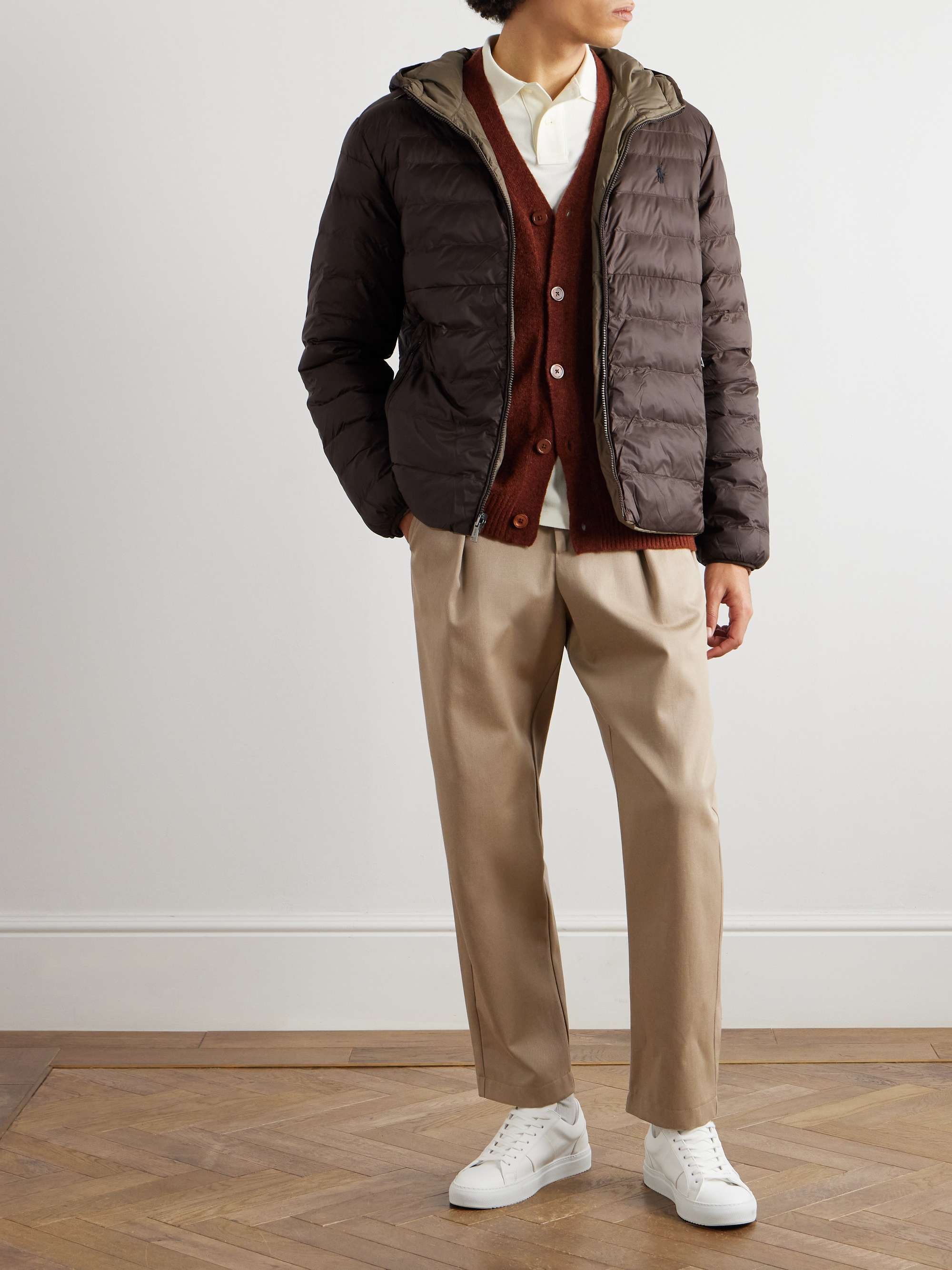 Logo-Embroidered Quilted Nylon Hooded Jacket view