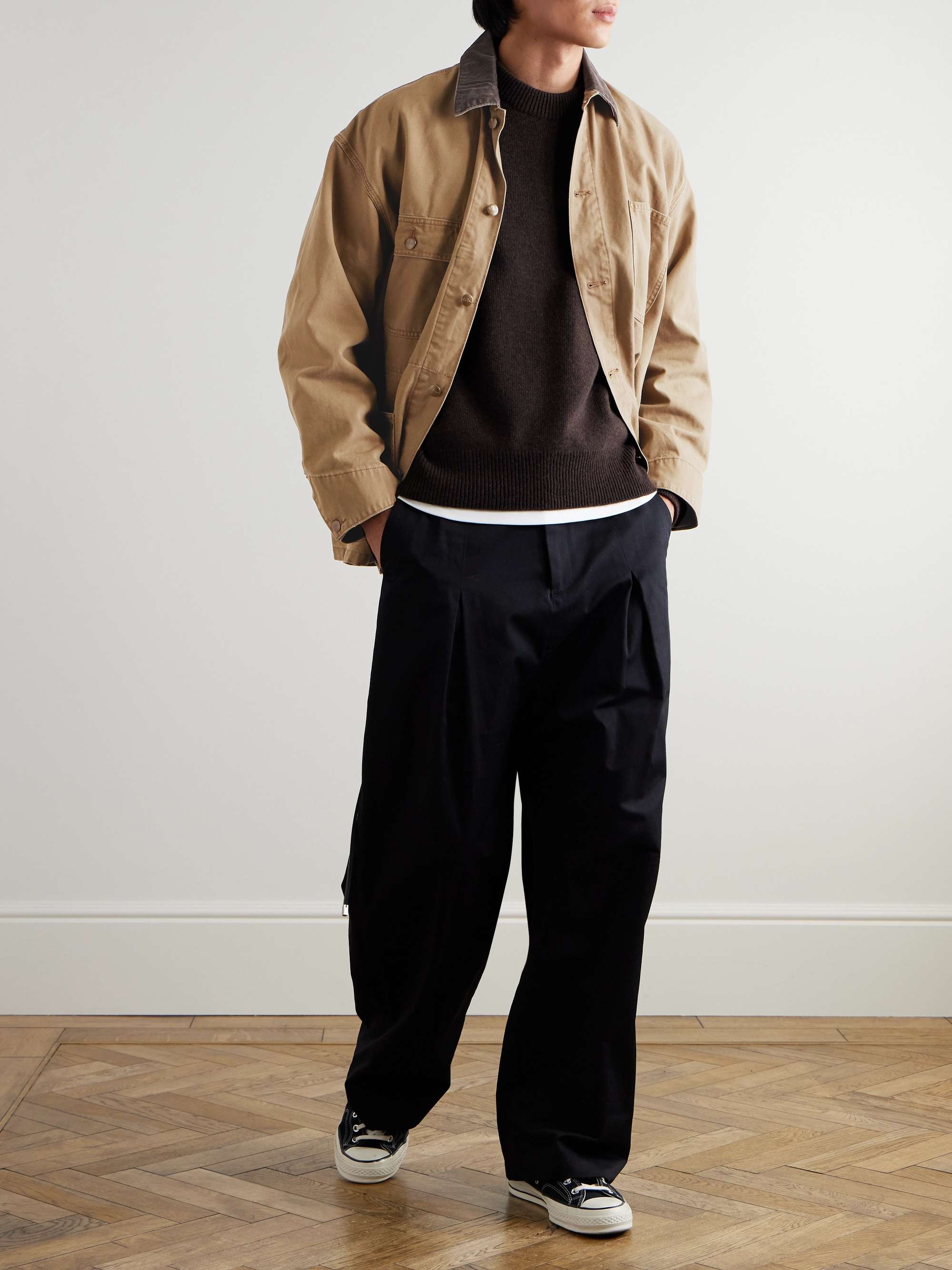 Corduroy-Trimmed Cotton-Canvas Chore Jacket view