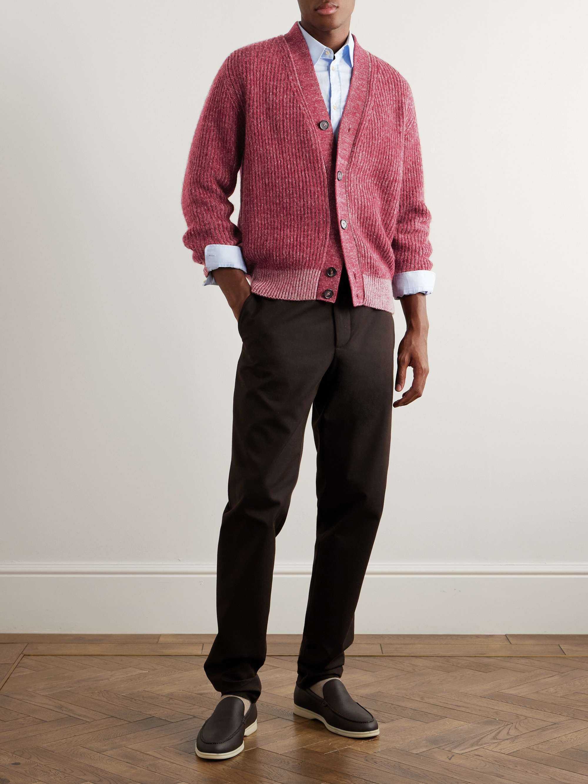 Sey Ribbed Cashmere and Silk-Blend Cardigan view