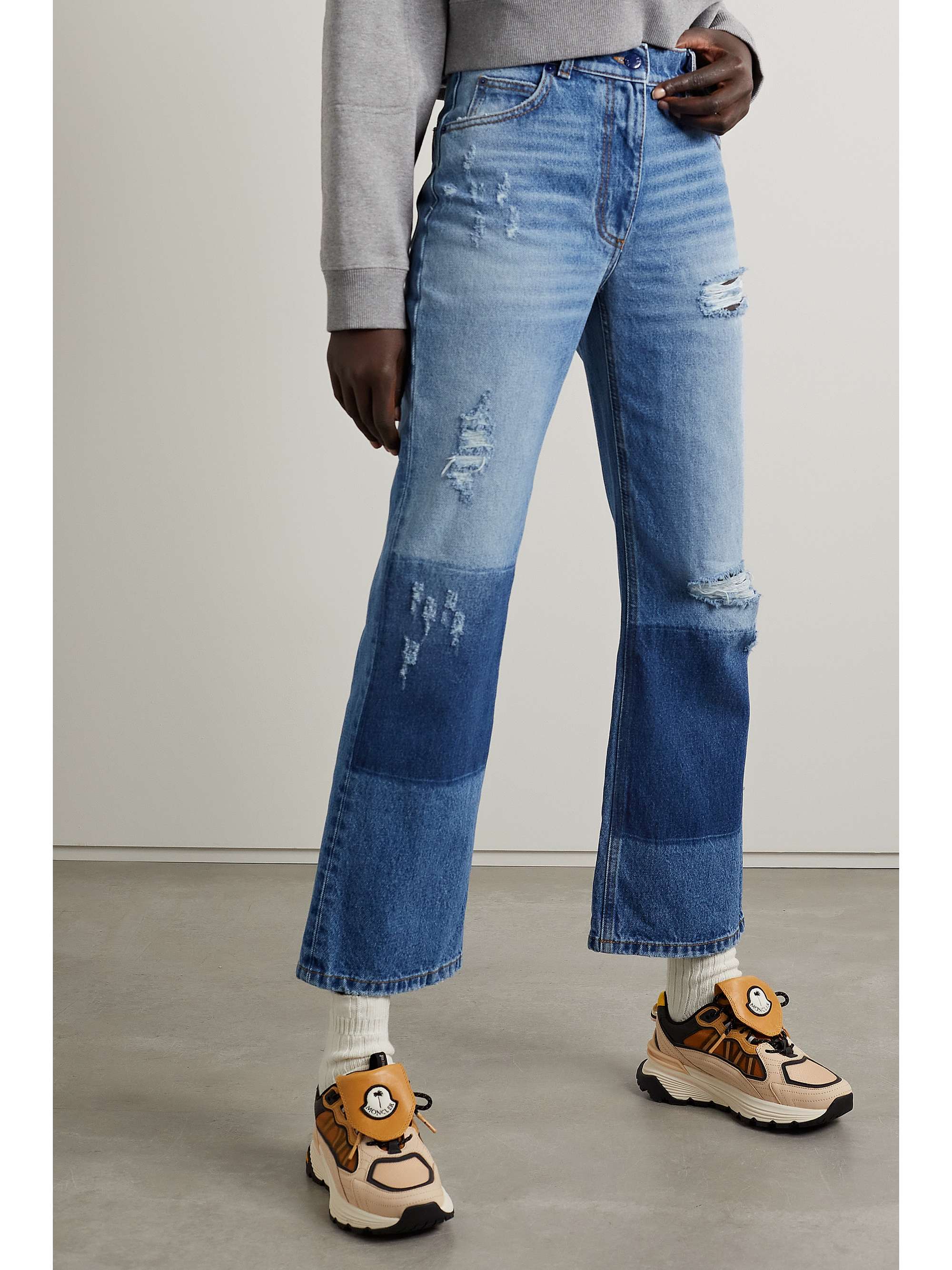 + 8 Palm Angels distressed high-rise straight-leg jeans view