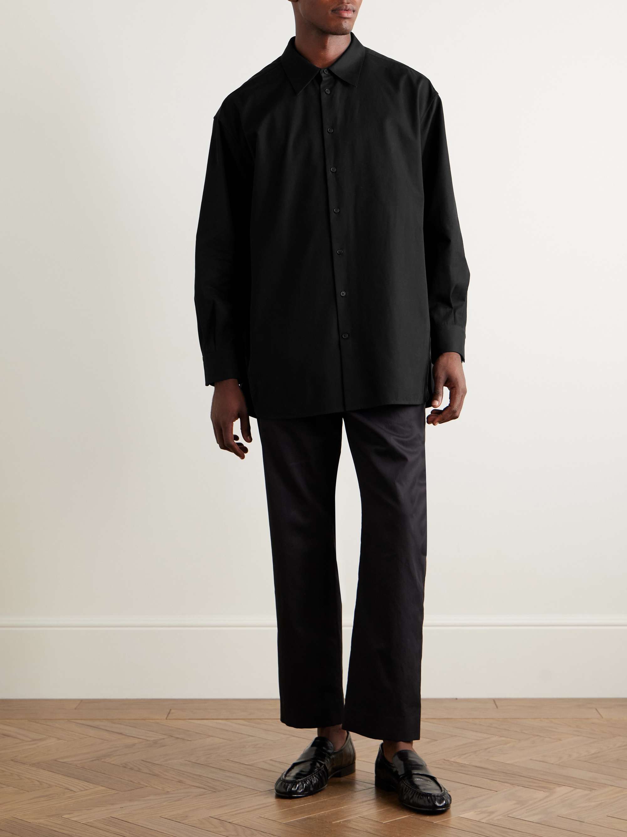 Lukre Oversized Cotton and Cashmere-Blend Twill Shirt view
