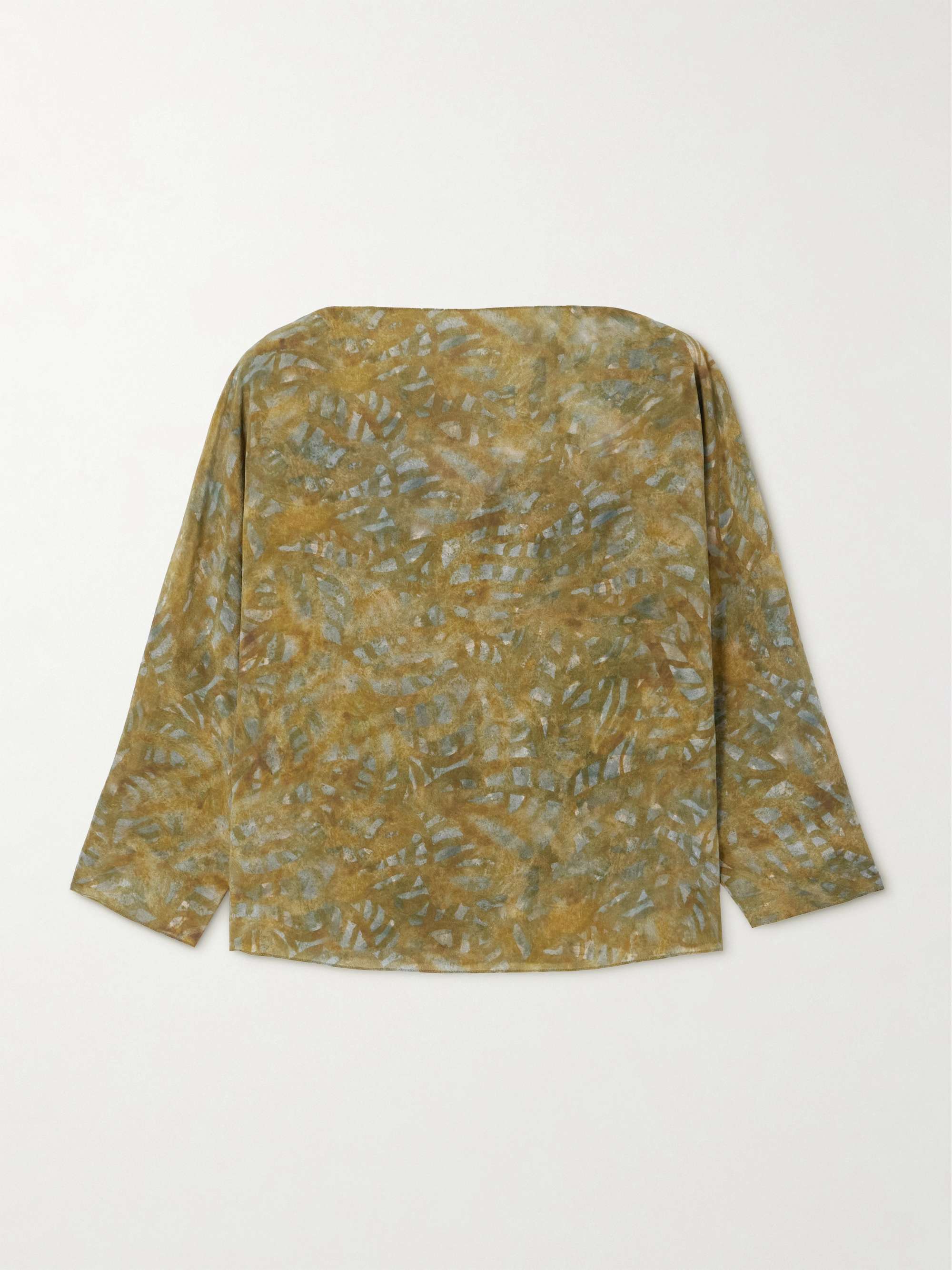 Printed silk-crepe top view