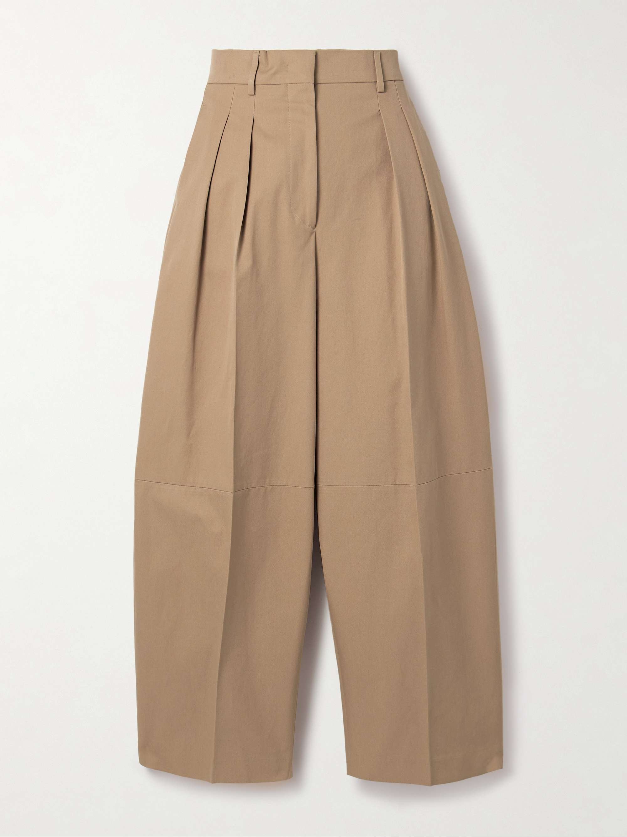 Dash pleated cotton-twill barrel-leg pants view