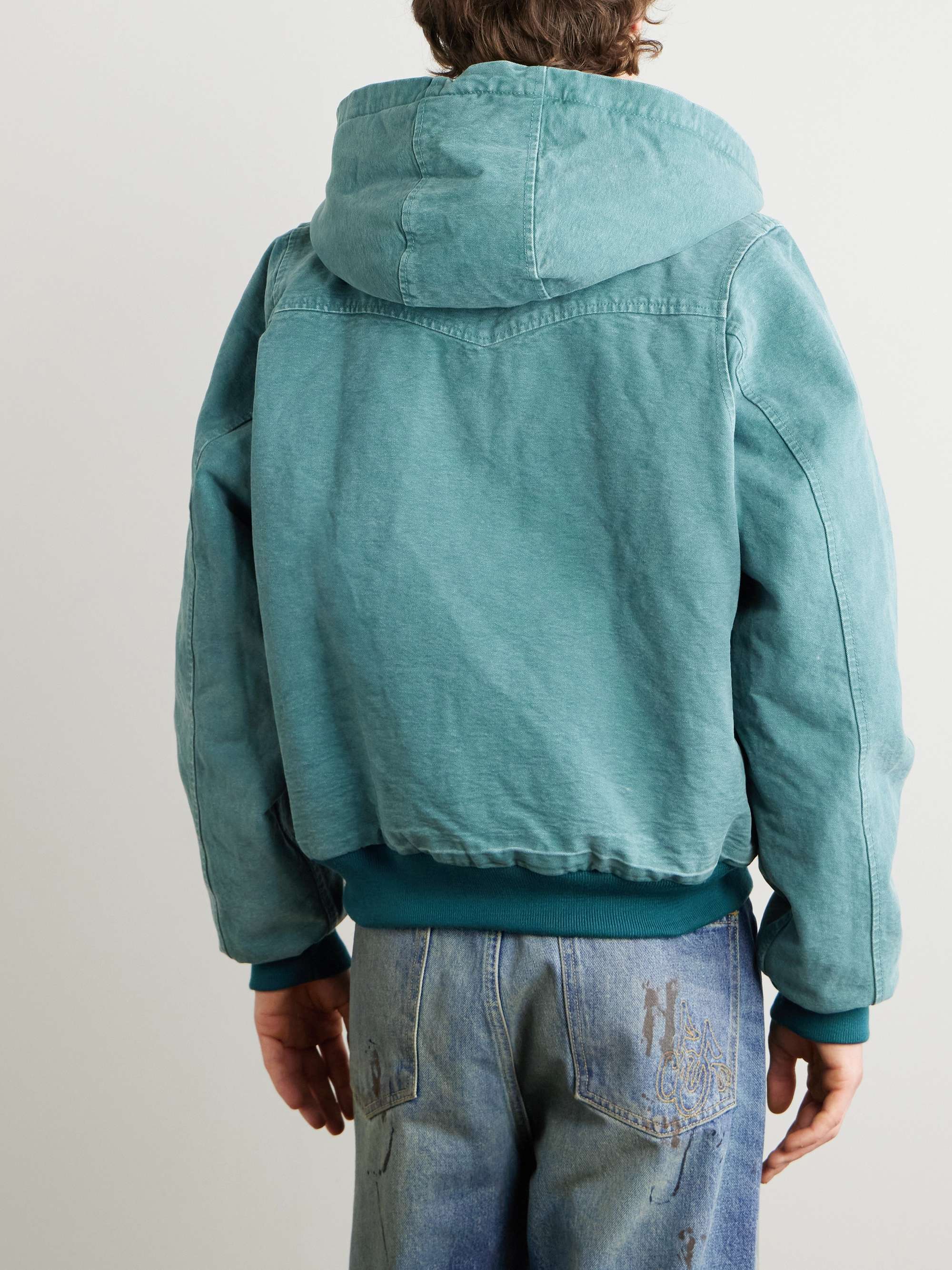 Logo-Appliquéd Cotton-Canvas Hooded Jacket view