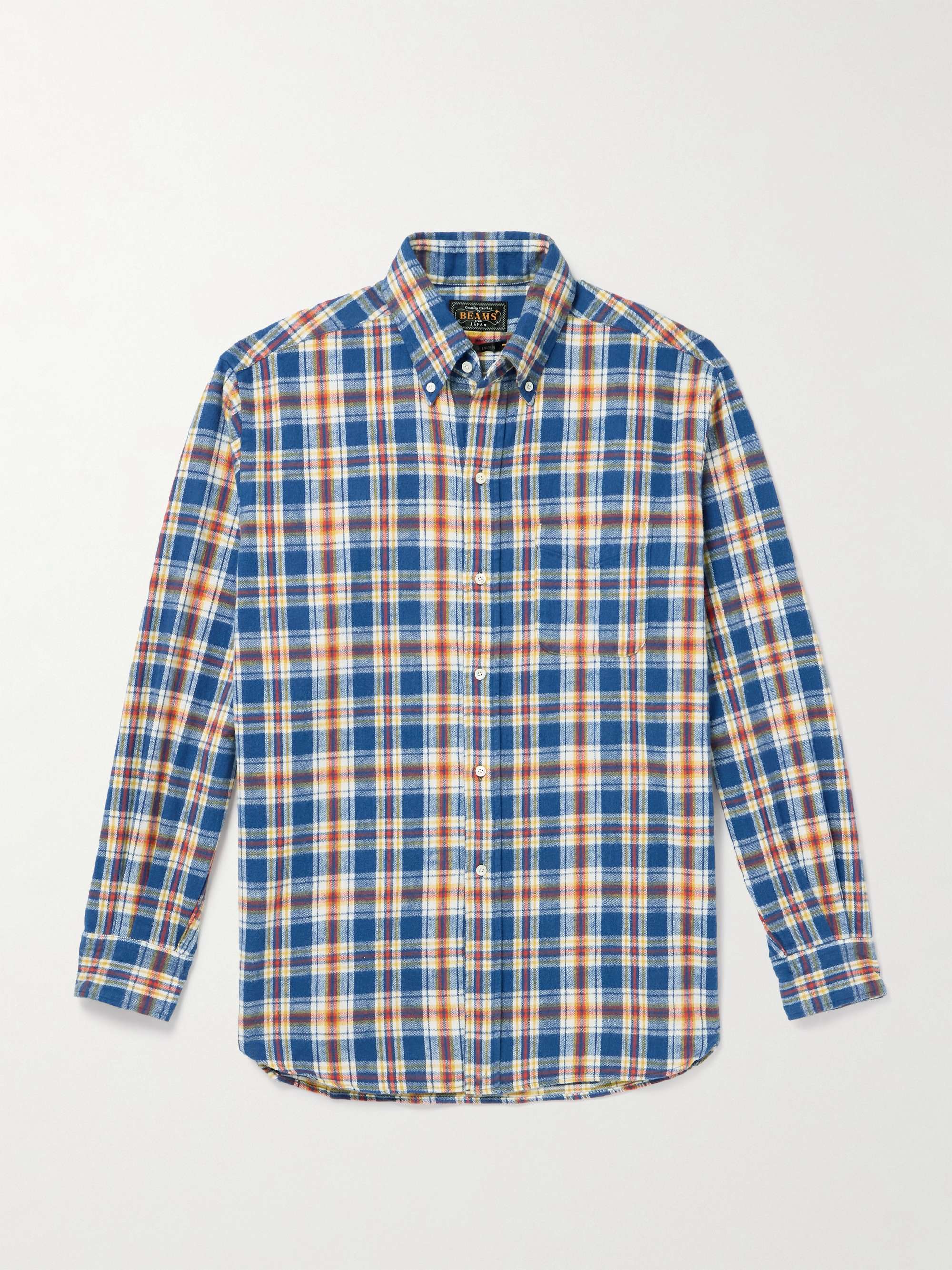 Button-Down Collar Checked Cotton-Flannel Shirt view