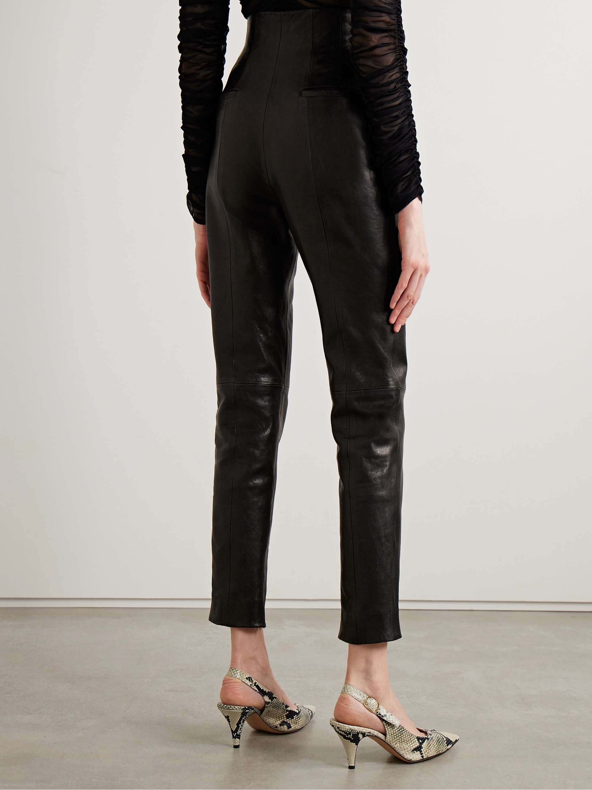 Lenn high-rise leather pants view