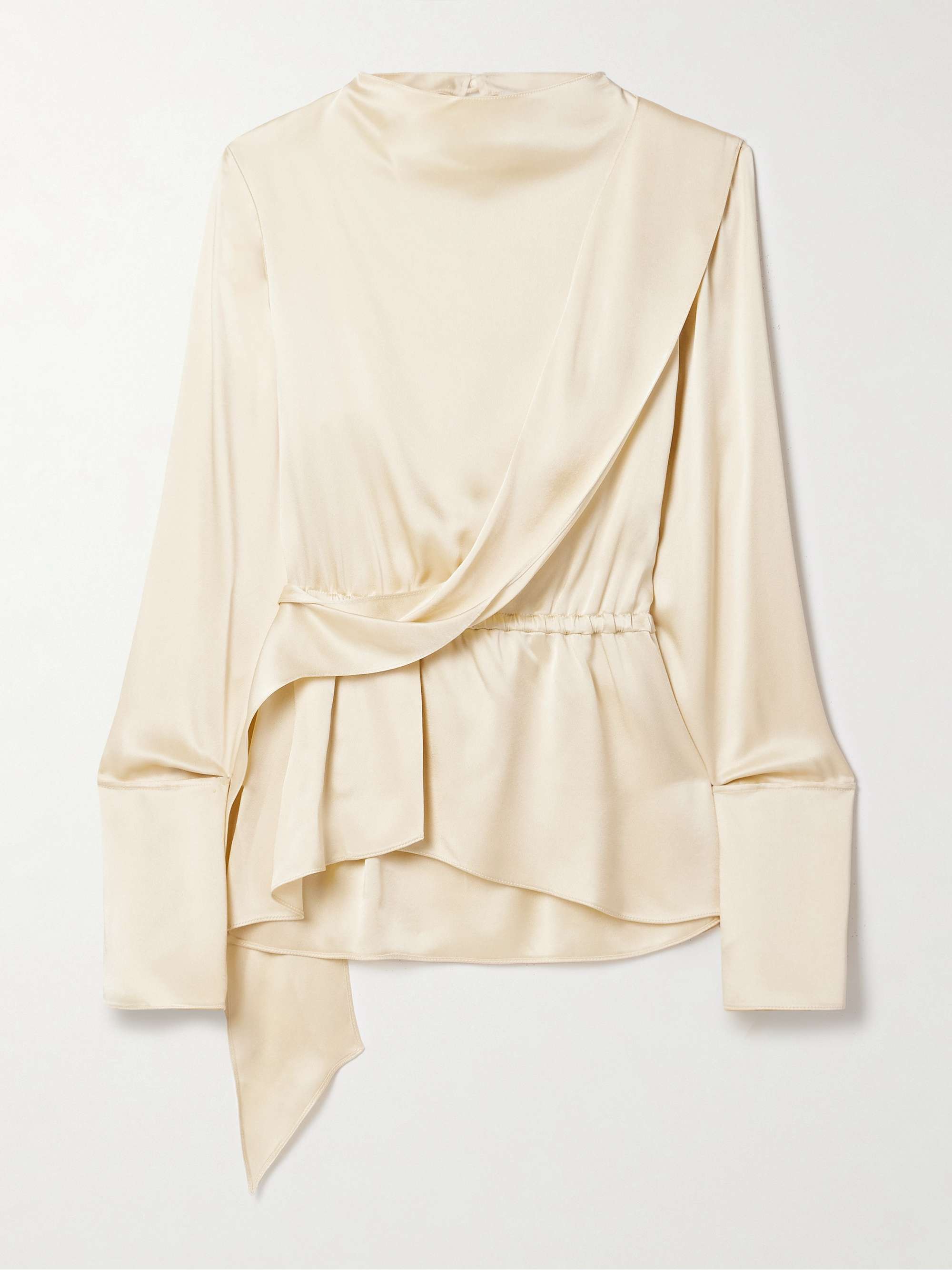 + Vanguard Terry draped satin blouse view